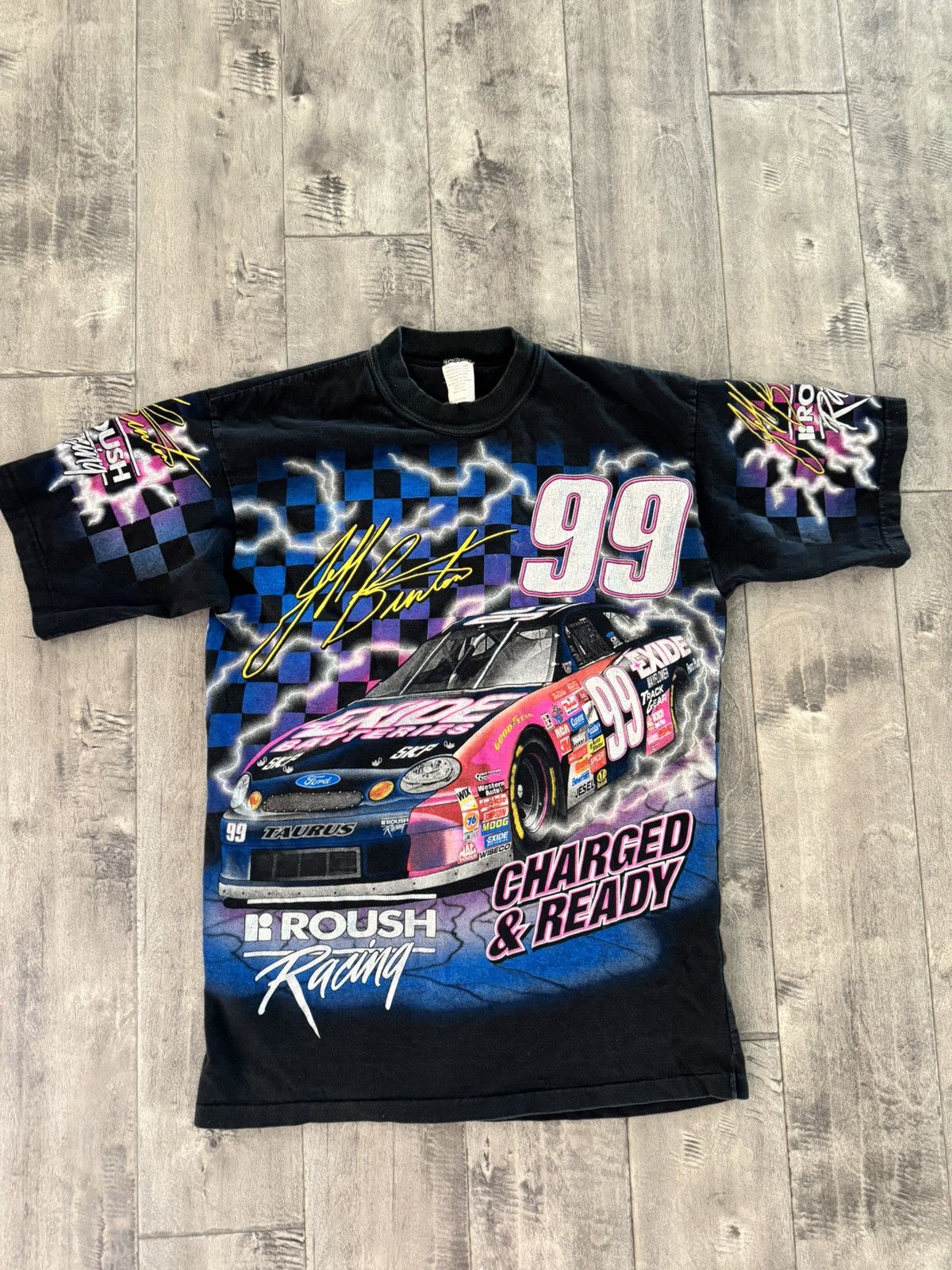Vintage Jeff Burton Nascar Charged and Ready T Shirt