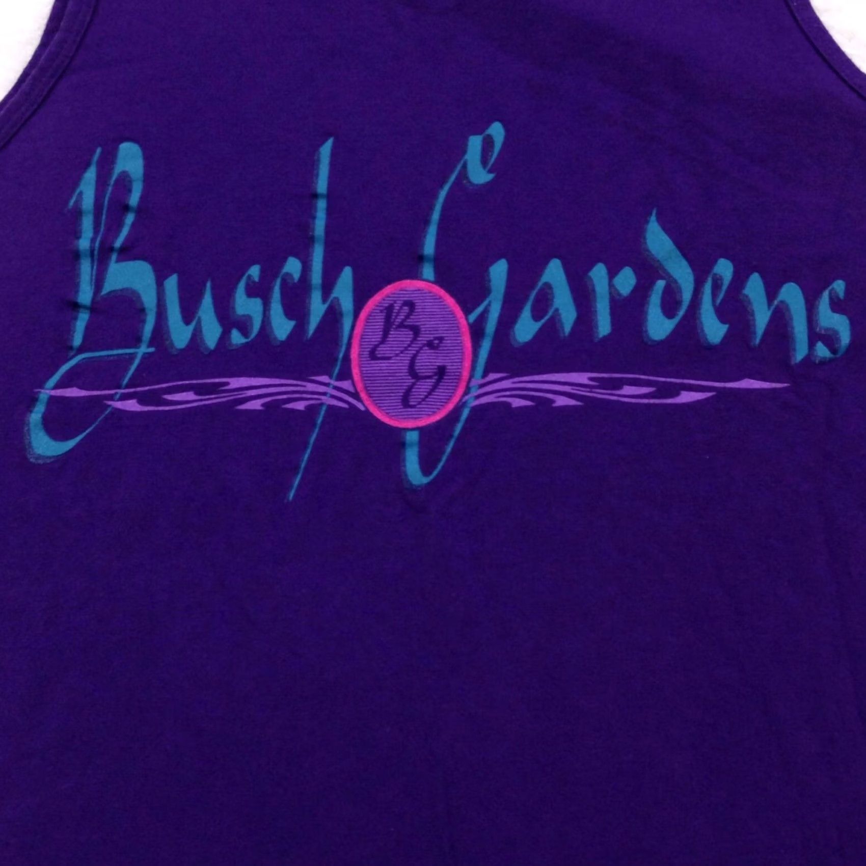 Vintage VINTAGE Busch Gardens T-Shirt M Men Purple 90s 80s Beach Amusement Park Virginia Tank Top Shirt Size US M / EU 48-50 / 2 - 3 Thumbnail