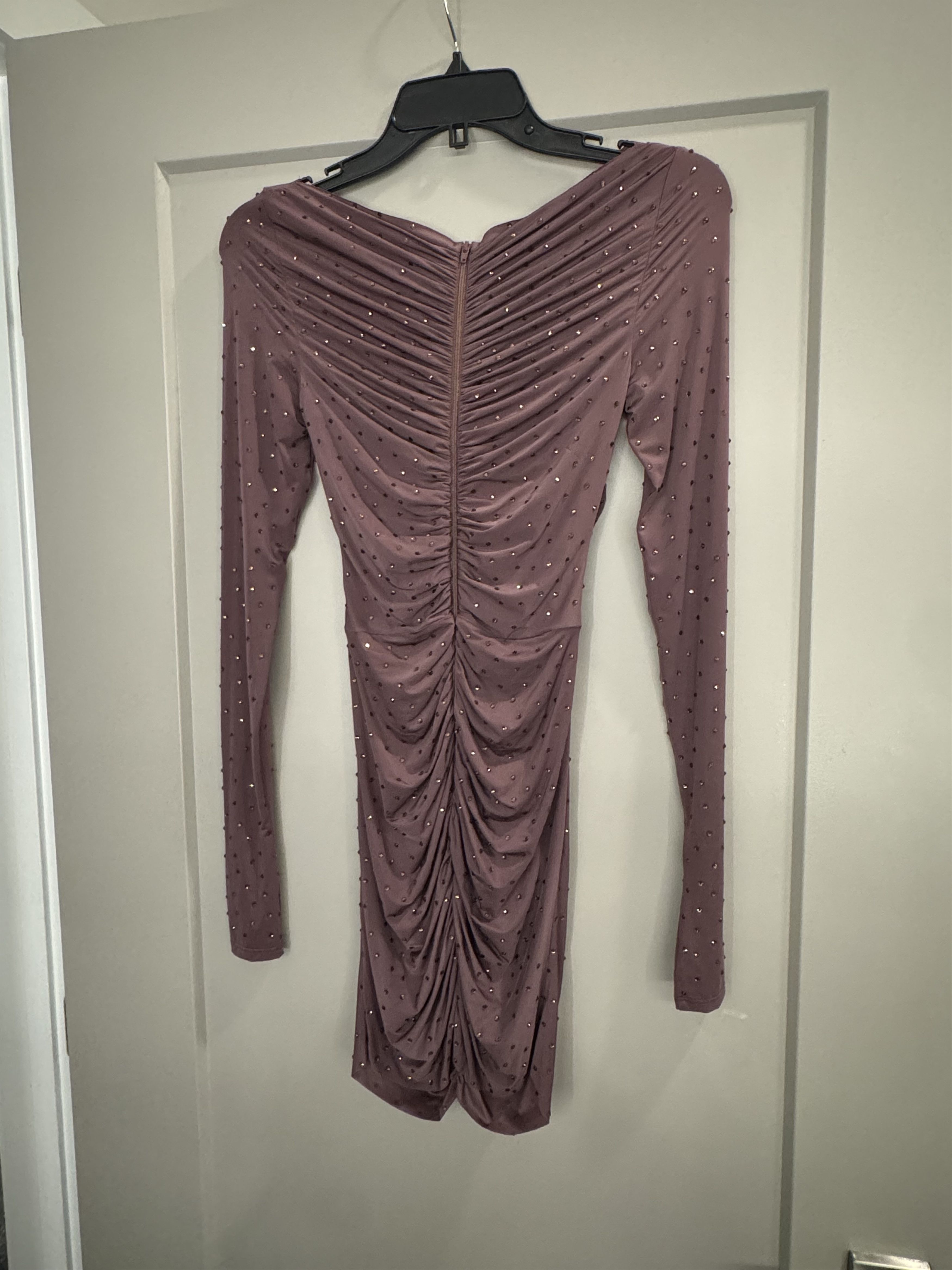 Alex Perry Crystal Jersey Ruched Mini Dress Size S / US 4 / IT 40 - 5 Thumbnail