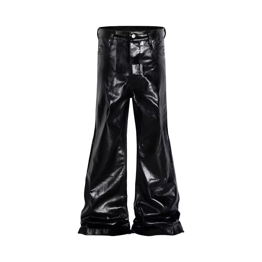 Other Utility Flared Glossy Punk Gothic Pants Size US 35 - 7 Thumbnail