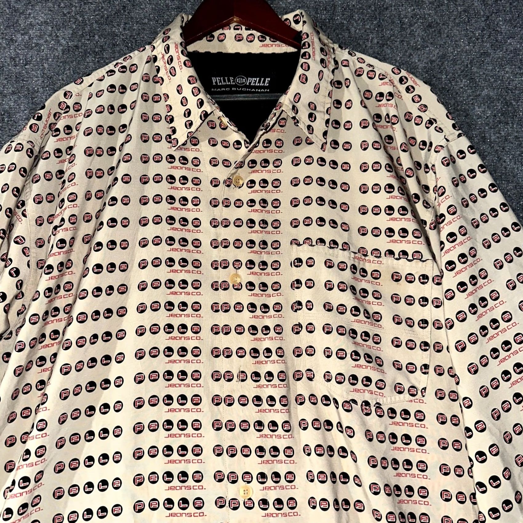 Pelle Pelle VINTAGE Pelle Pelle Shirt Mens XXL Logo Print Button Up Long Sleeve Pocket Size US XXL / EU 58 / 5 - 4 Thumbnail