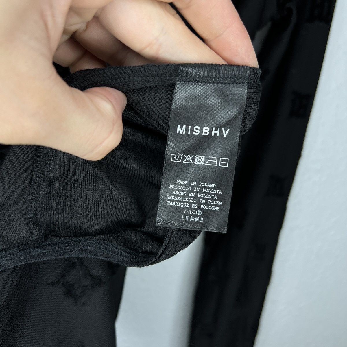 Misbhv MISBHV Bodysuit Allblack Velour Monogram Black Logo Size S / US 4 / IT 40 - 8 Thumbnail