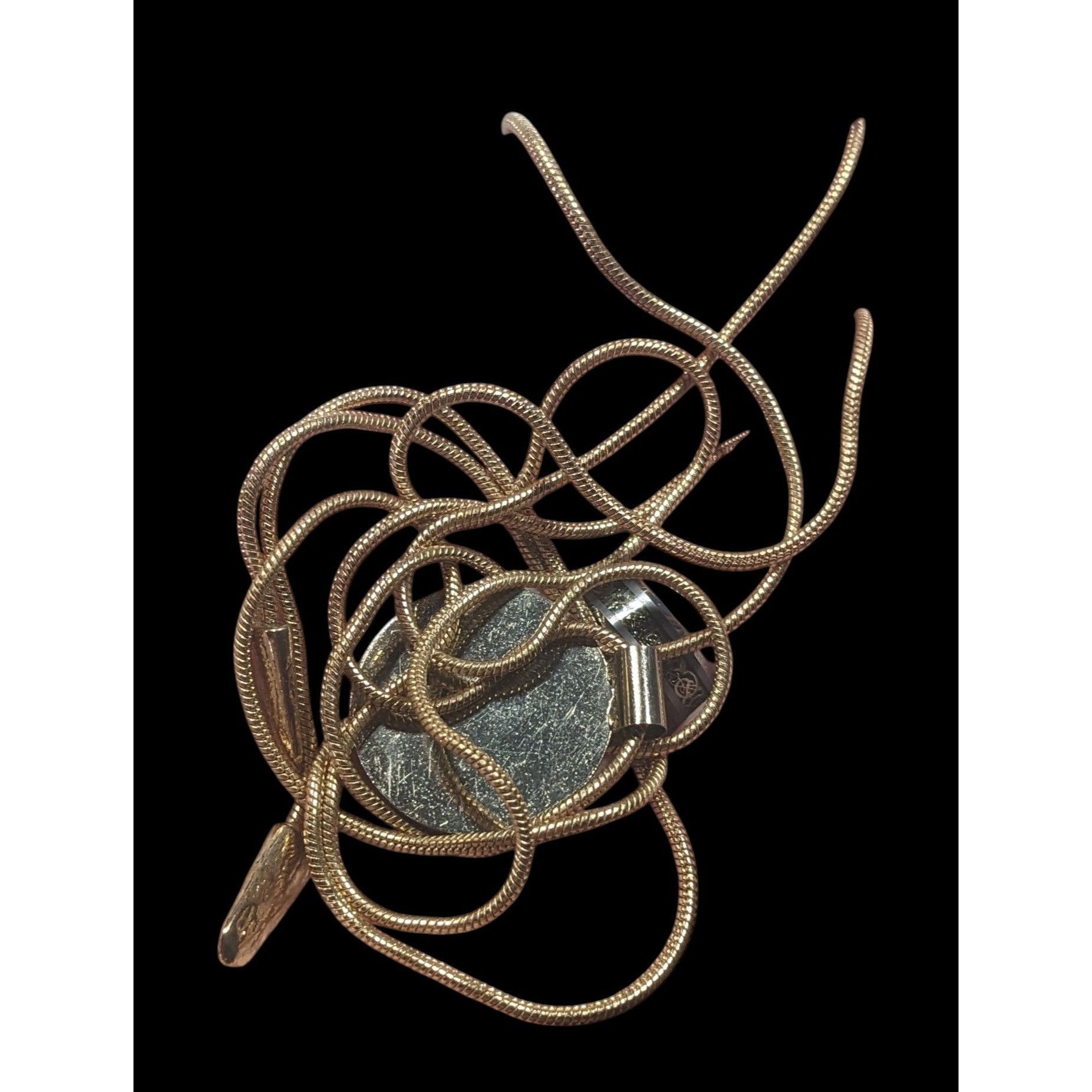 Other Snake Chain Wrap Necklace With Disc Pendant Gold Tone Size ONE SIZE - 3 Thumbnail