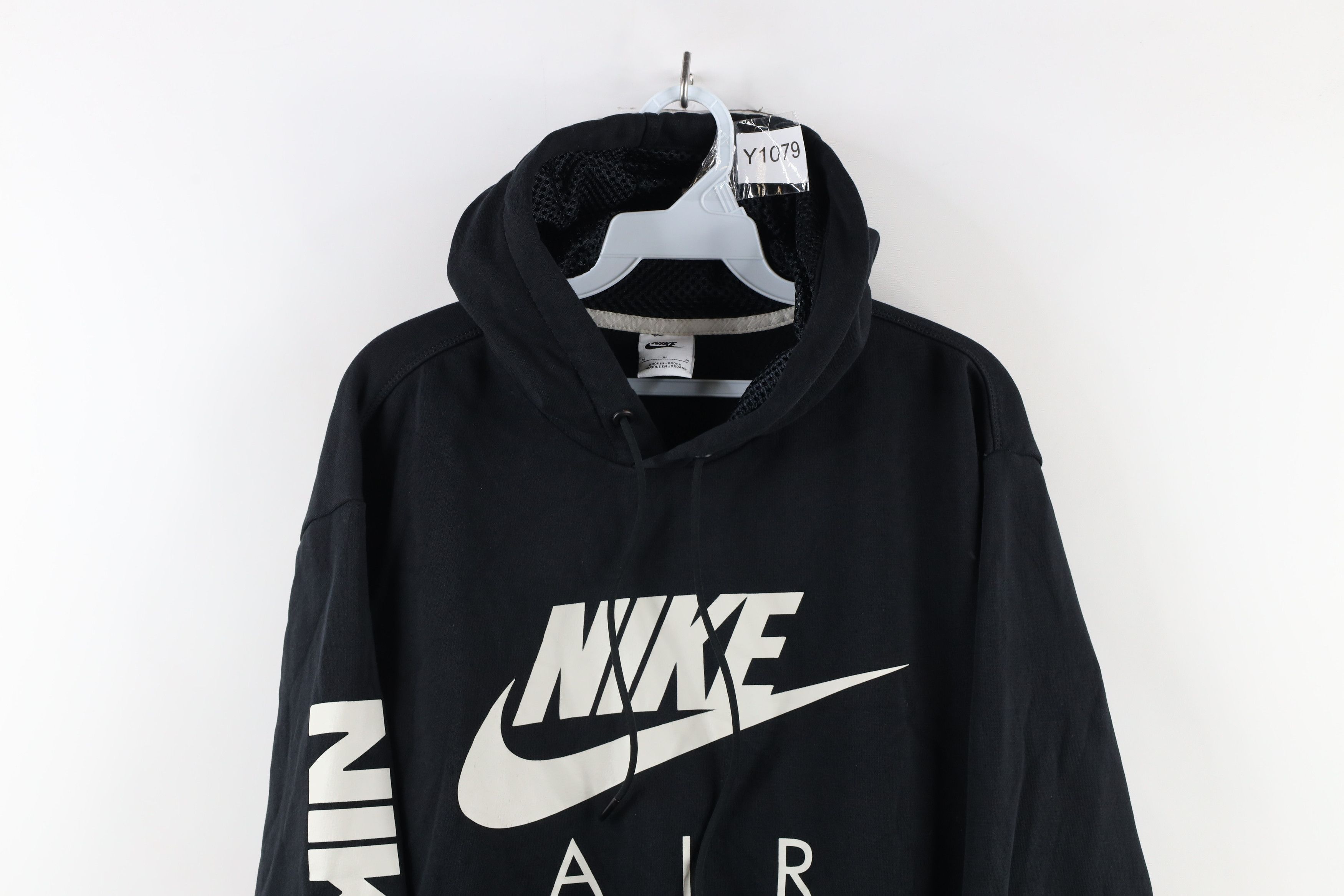 Nike × Vintage Vintage Nike Air Out Reflective Big Swoosh Hoodie Black Size US M / EU 48-50 / 2 - 2 Thumbnail