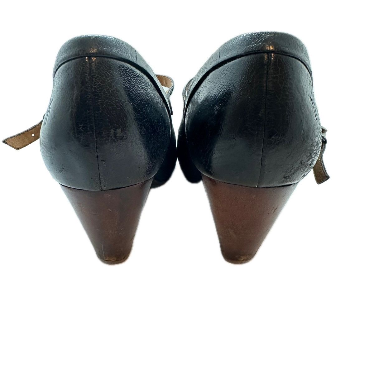 Frye Frye Lisa T-Strap Black Leather Mary Jane 8M Chunky Block Size US 8 / IT 38 - 6 Thumbnail