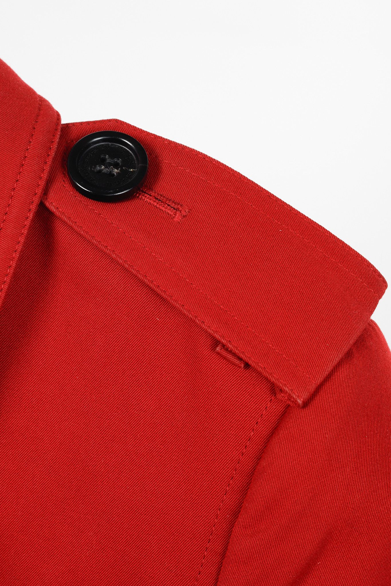 Burberry Burberry Red Cotton Belted Double-Breasted Trench Coat Size XXS / US 00 / IT 34 - 6 Thumbnail