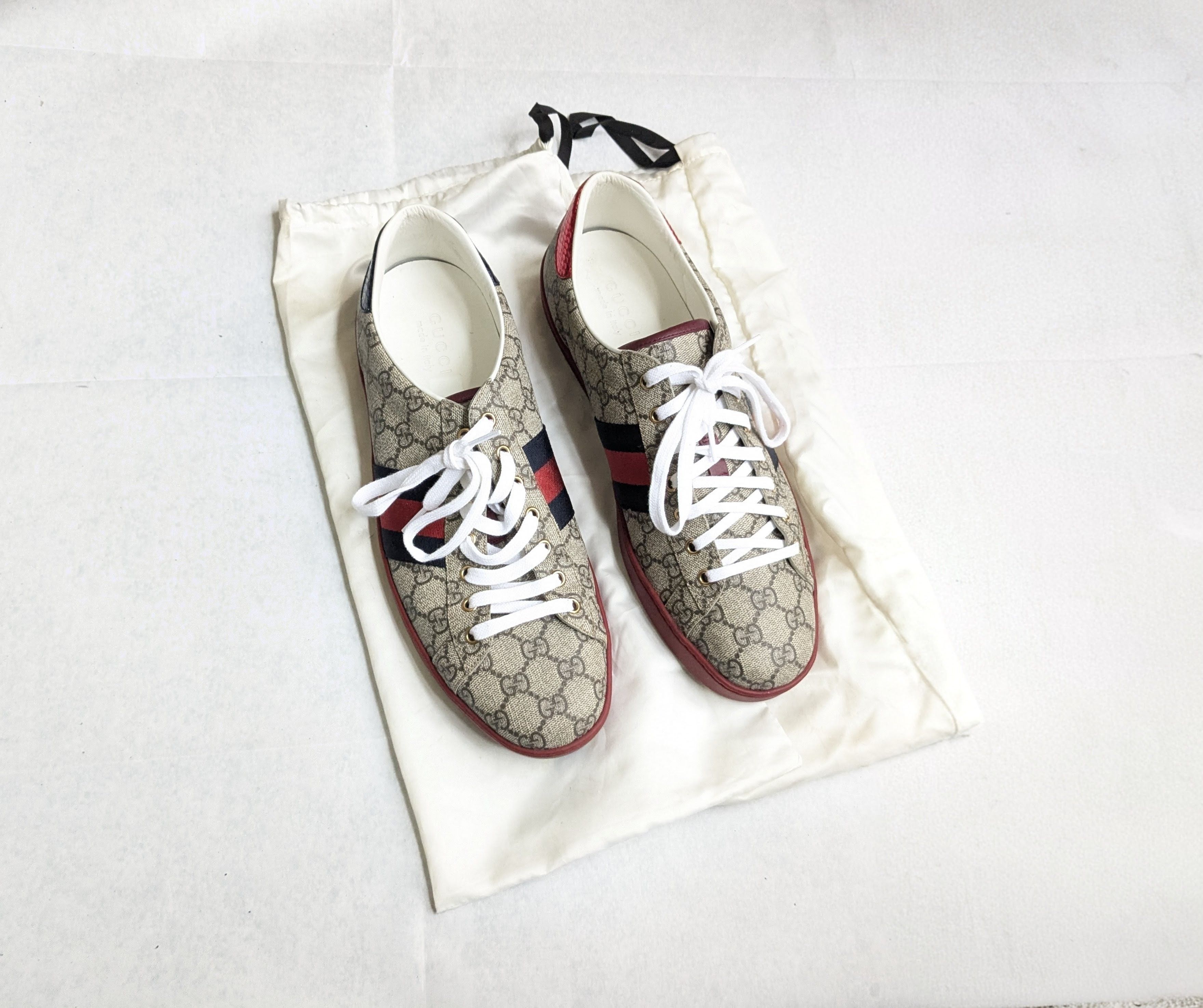 Gucci Gucci Ace Supreme Sneakers 12.5 Monogram Logo Red Size US 12.5 / EU 45-46 - 1 Thumbnail