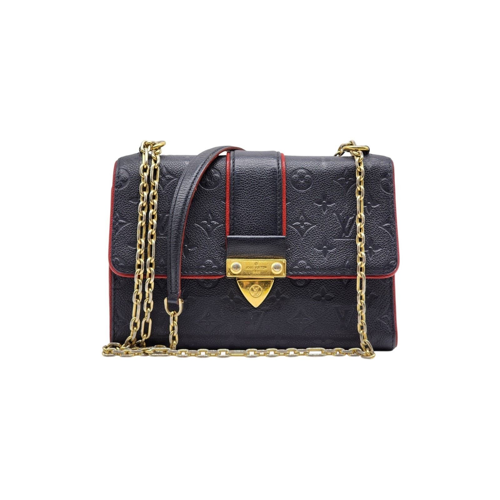 Saint Sulpice PM LV Empreinte Leather Crossbody Bag Blue GHW