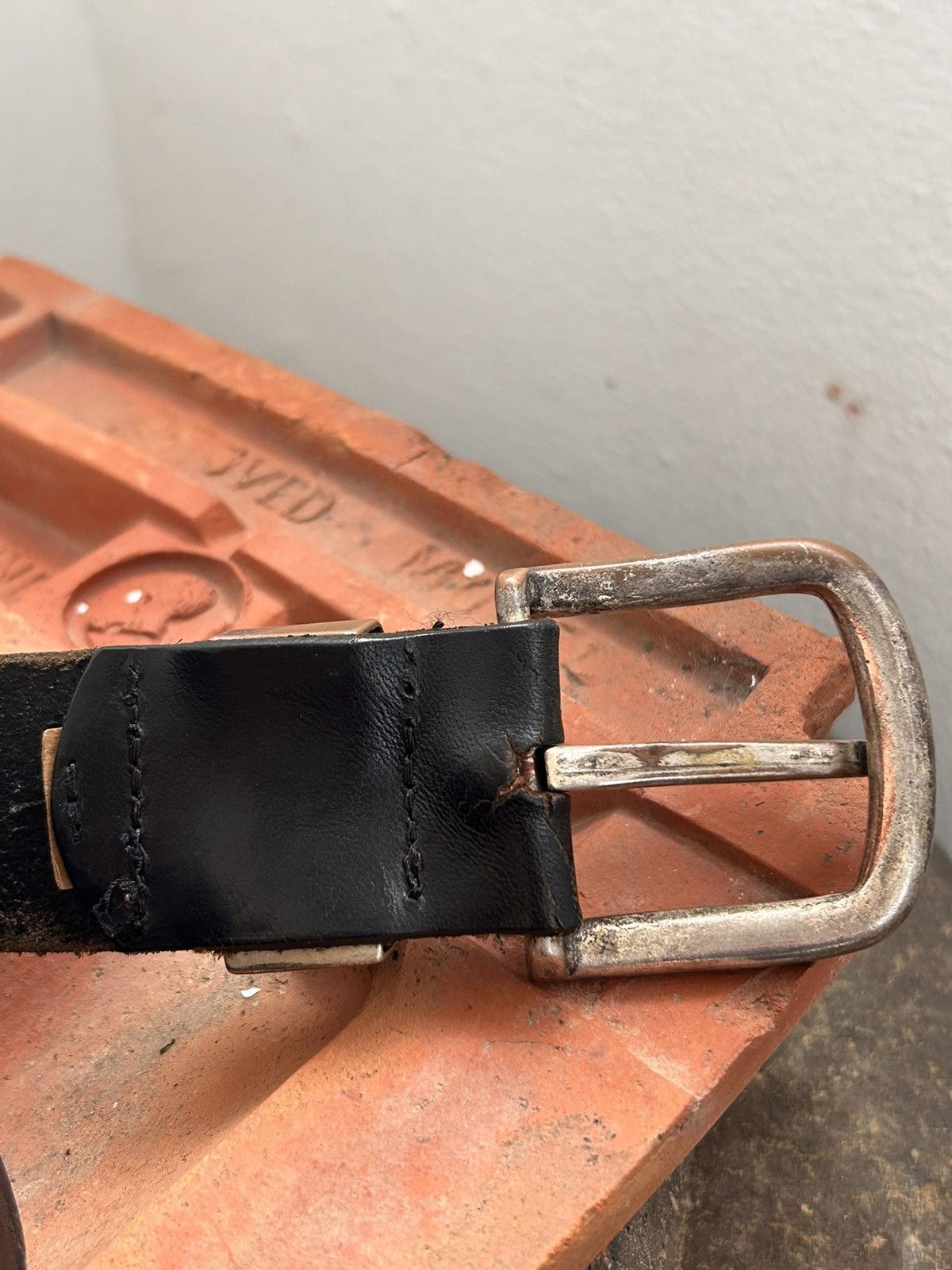 Marlboro Classics Leather buckler black belt Size ONE SIZE - 4 Thumbnail
