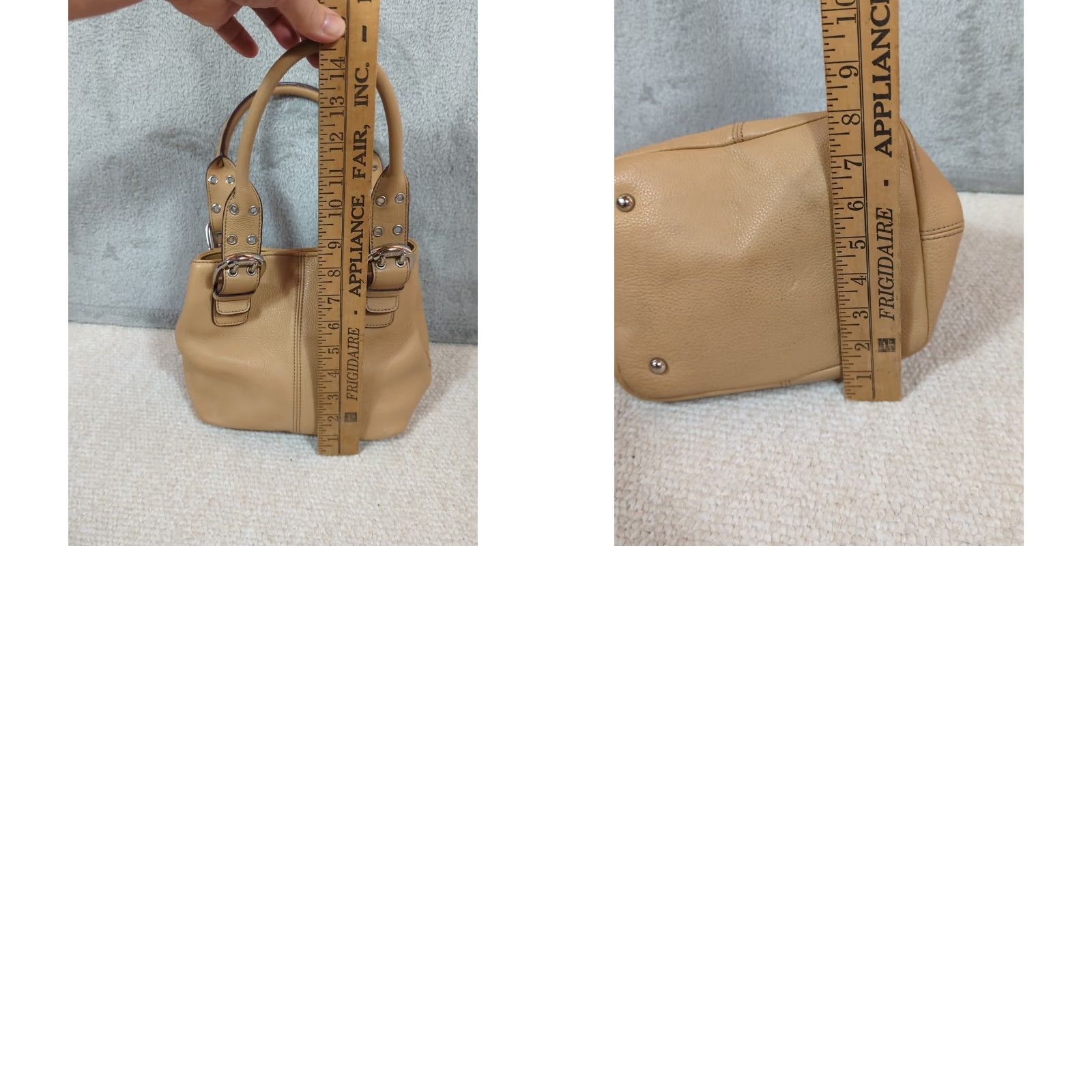 Doublet TIGNANELLO PERFECT 10 TOTE Satchel Handbag Tan Pebbled Leather Double Handles Casual Womens Small 90s Classic Designer Brown Lining Silver Hardware Size ONE SIZE - 9 Thumbnail