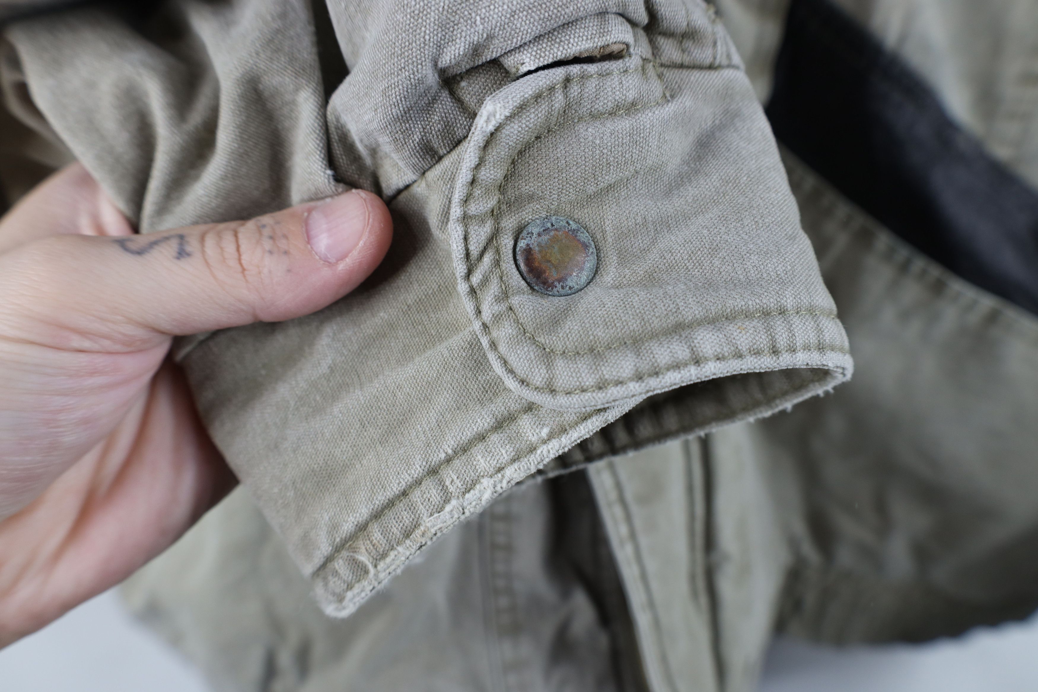 Vintage Vintage 90s Streetwear Pile Fleece Lined Stonewash Jacket Size US XL / EU 56 / 4 - 6 Thumbnail