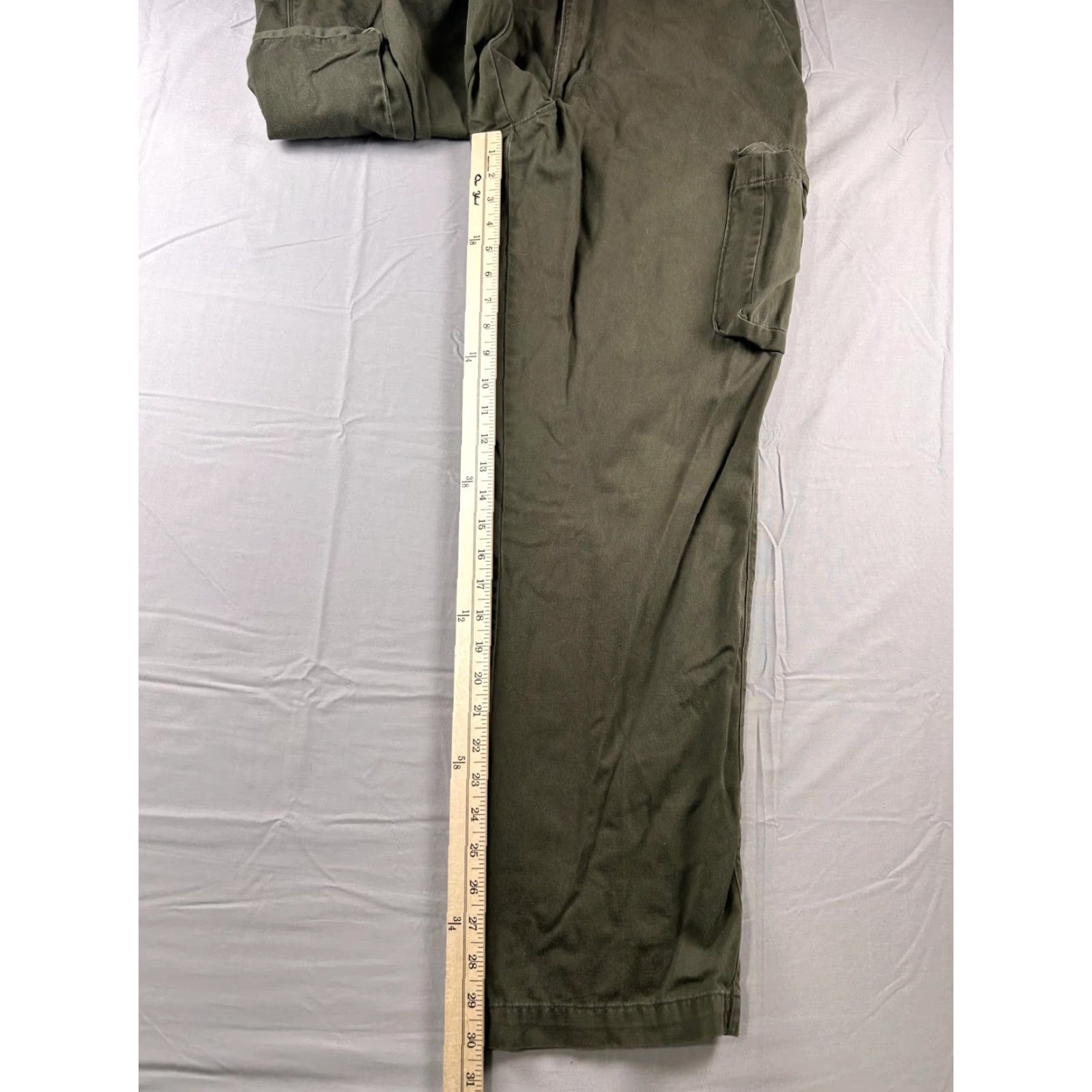 Vintage Woolrich Cargo Pants Mens 36X30 Green Cotton Utility Straight Leg Workwear Size US 36 / EU 52 - 6 Thumbnail