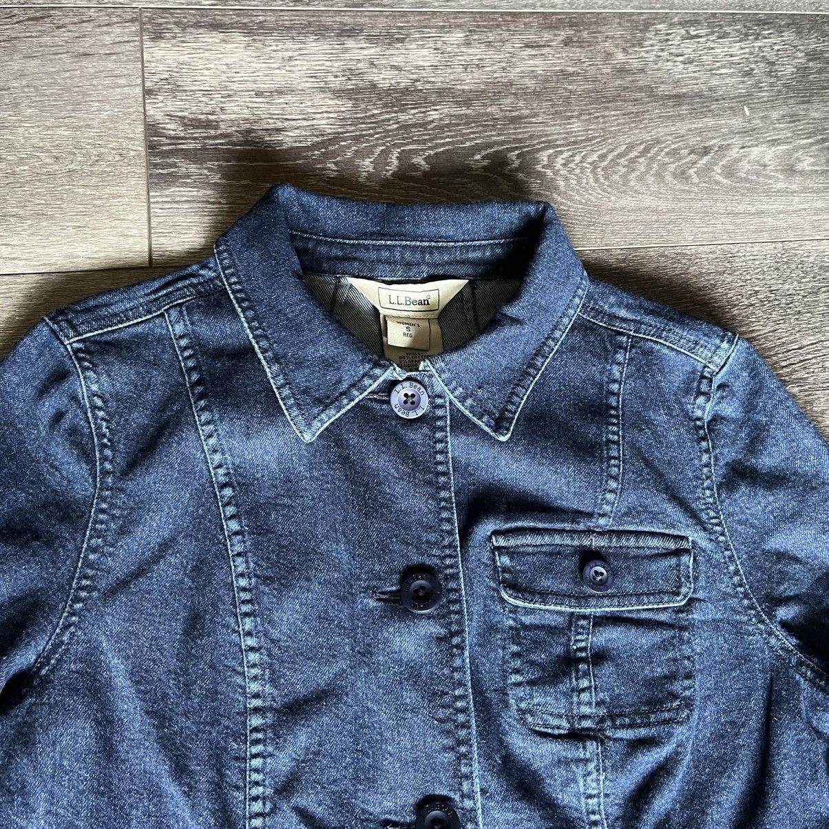 L.L. Bean Vintage 2000s L.L. Bean Blue Denim Jean Jacket Blazer Button Size S / US 4 / IT 40 - 5 Thumbnail