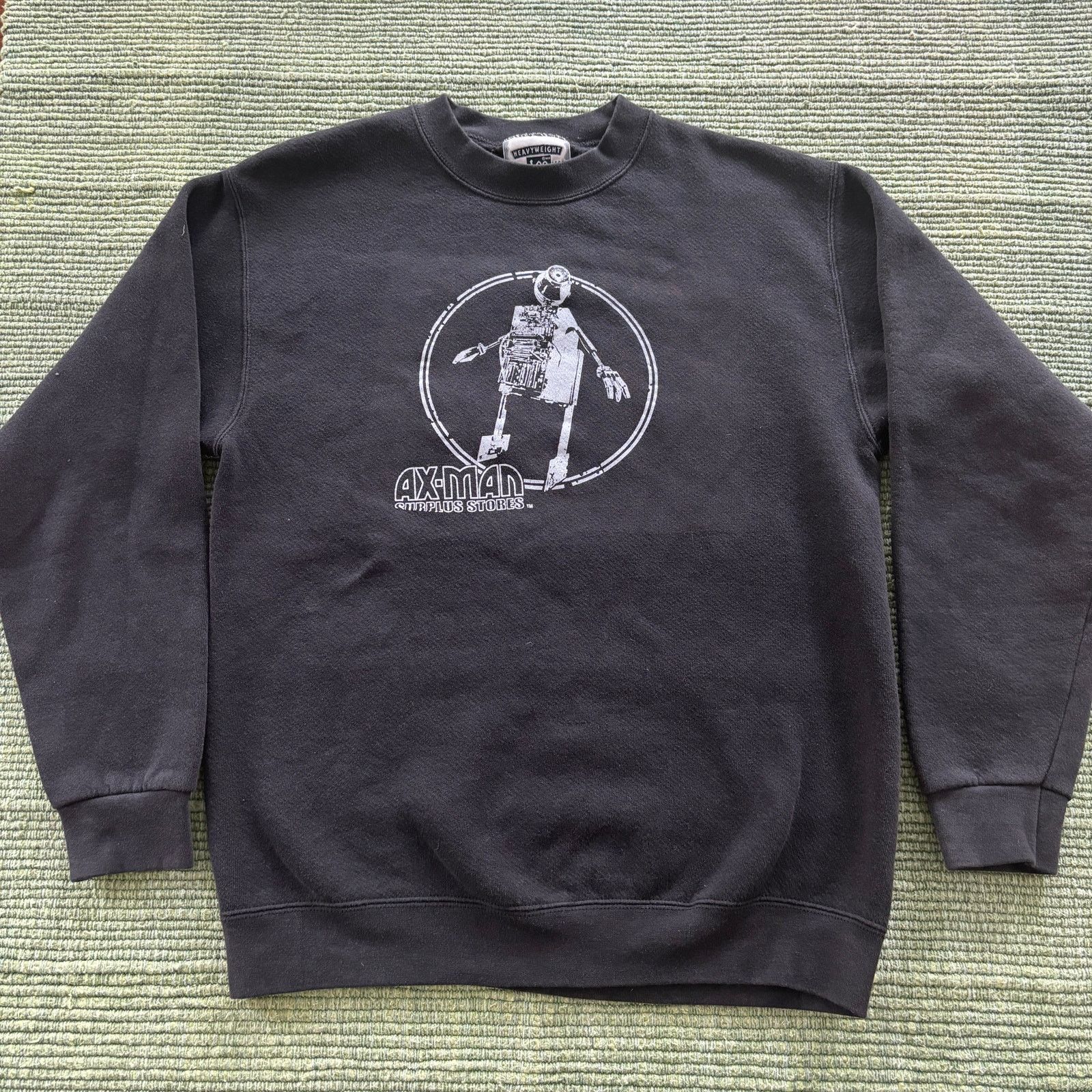 Lee × Vintage Vintage 1990s Thick Cotton Ax-Man Surplus Black Sweatshirt Size US M / EU 48-50 / 2 - 1 Thumbnail
