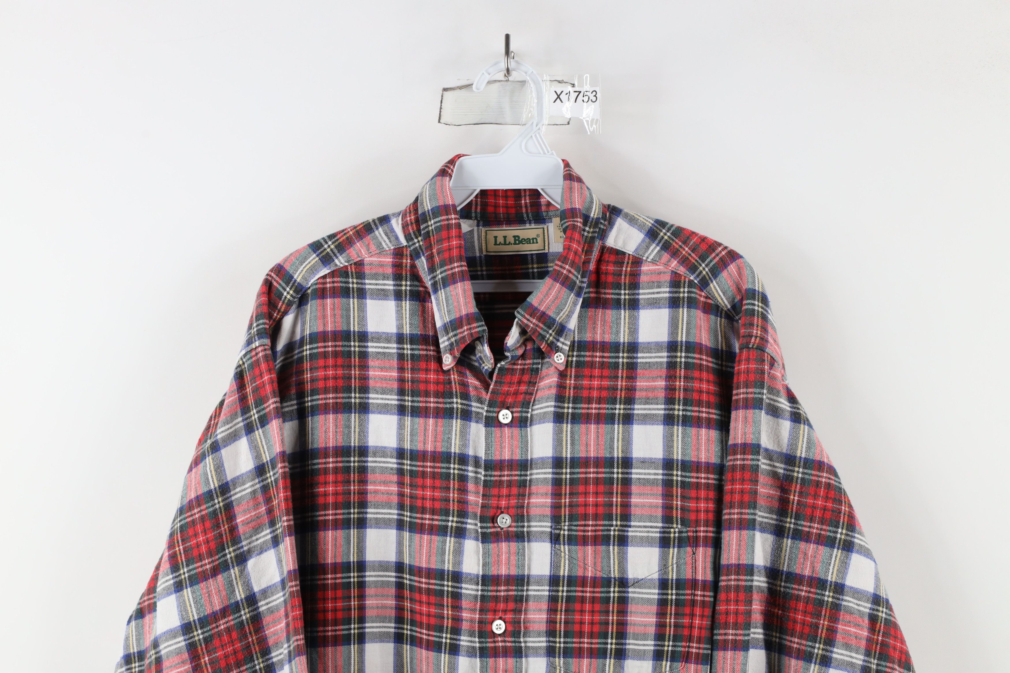 L.L. Bean × Vintage Vintage 90s LL Bean Flannel Collared Button Down Shirt Plaid Size US XL / EU 56 / 4 - 2 Thumbnail