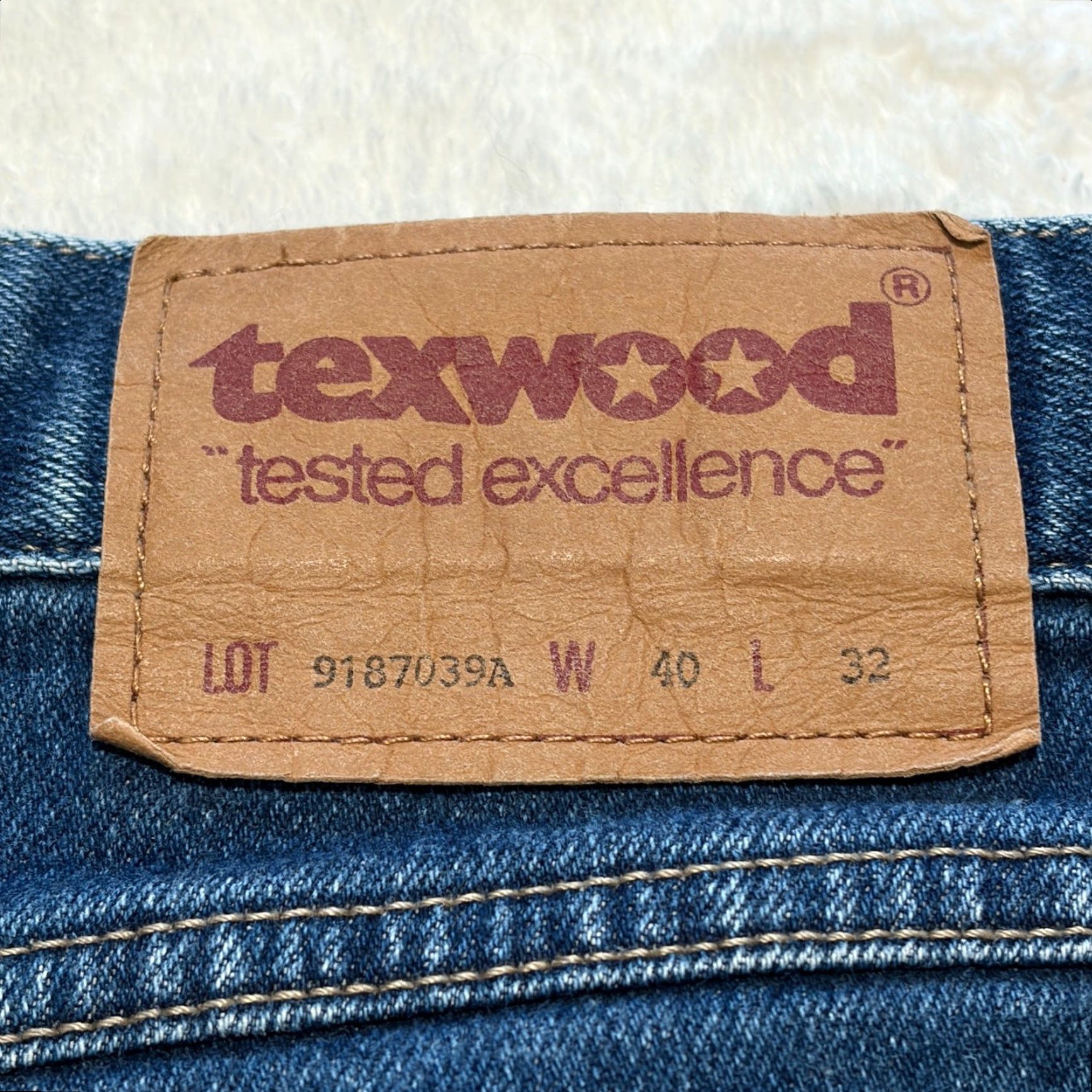 Denime VINTAGE Texwood Jeans Mens 40 x 32 Blue Denim Straight Leg Dark Wash USA 90s Mens Jeans Size US 40 / EU 56 - 6 Thumbnail