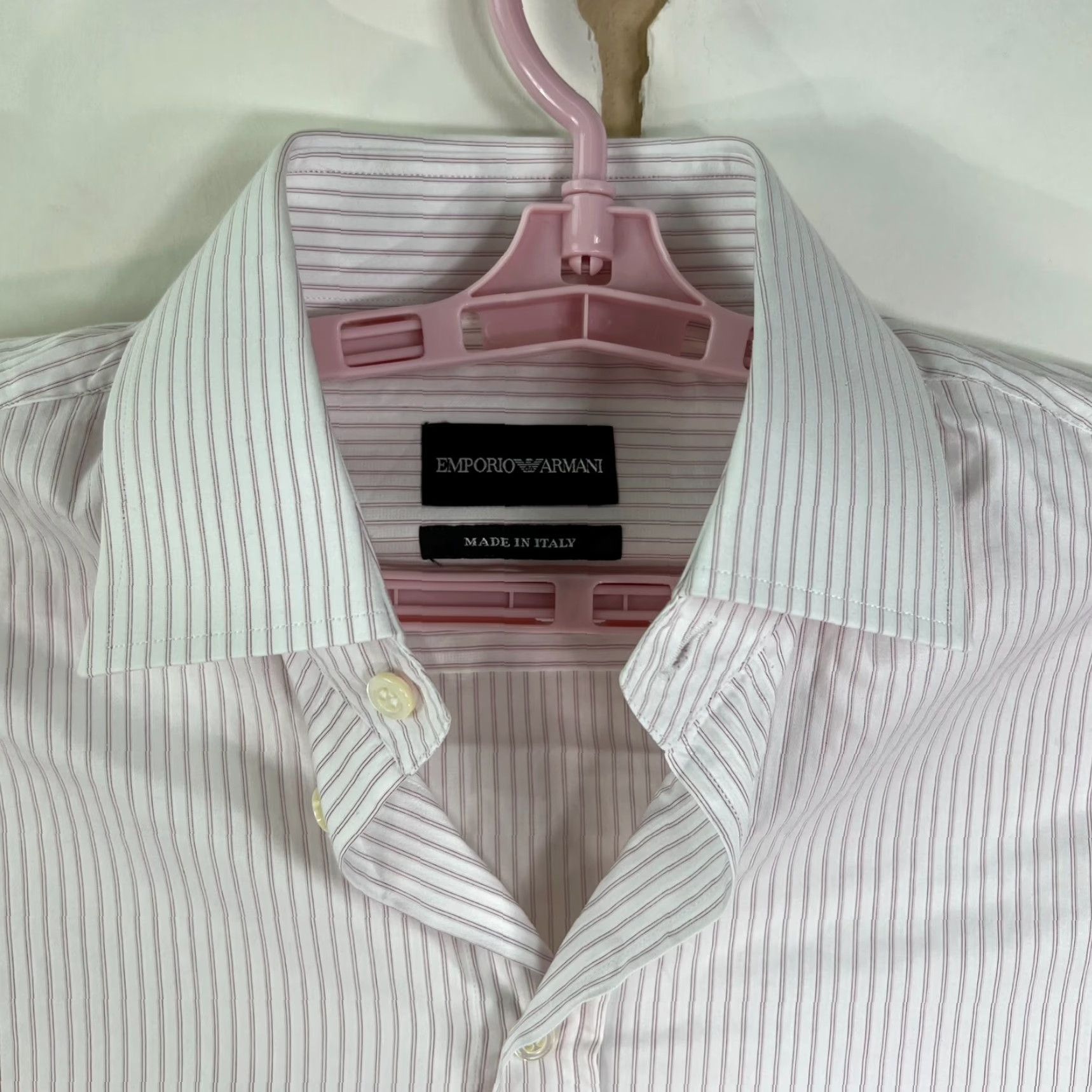 Armani VINTAGE Armani Button-Up Shirt Men's Size 15.5 White Red Stripes Business Casual Formal Size US M / EU 48-50 / 2 - 3 Thumbnail