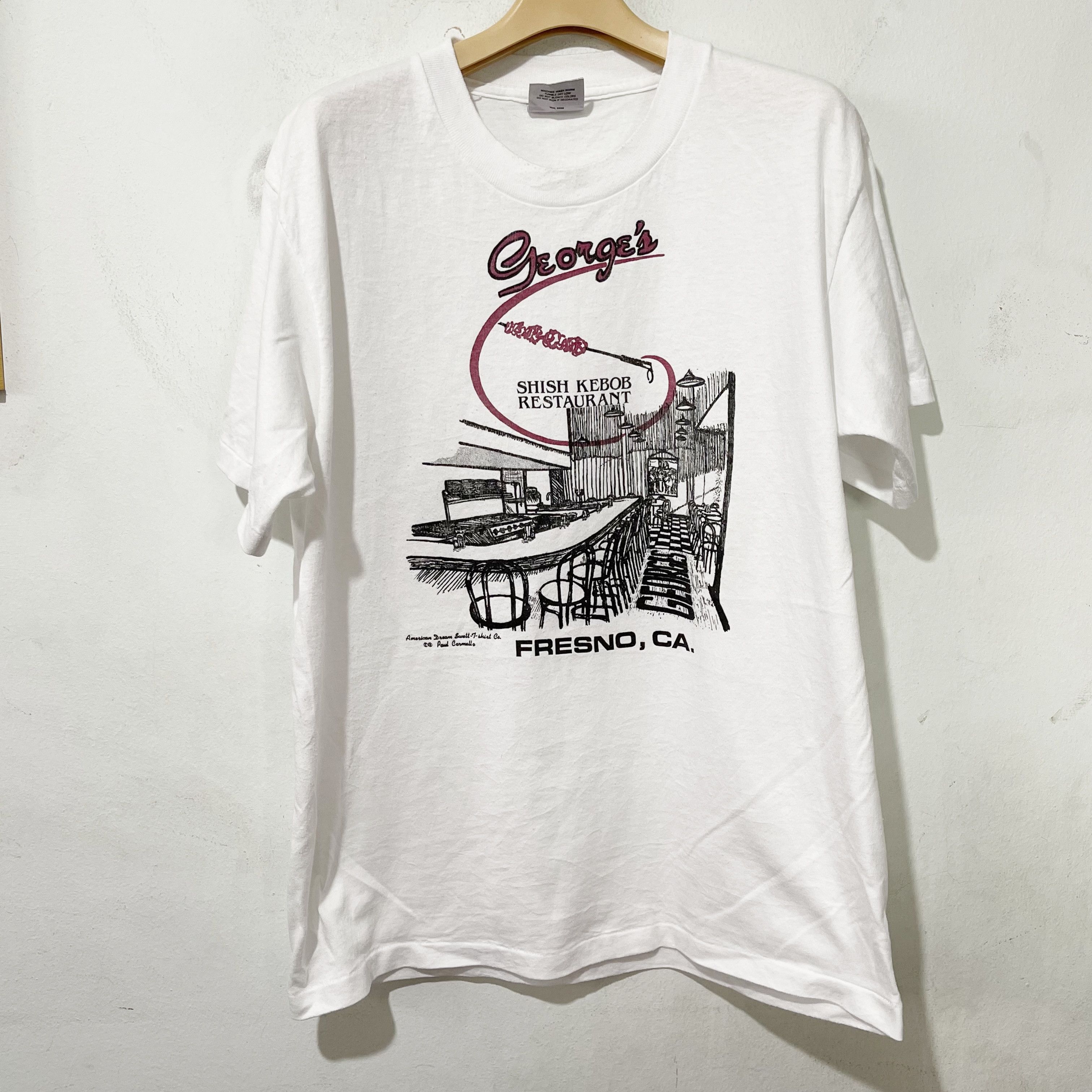 Vintage Vintage 90s Shish kabob Restaurant Fresno California T-Shirt Size US L / EU 52-54 / 3 - 1 Thumbnail