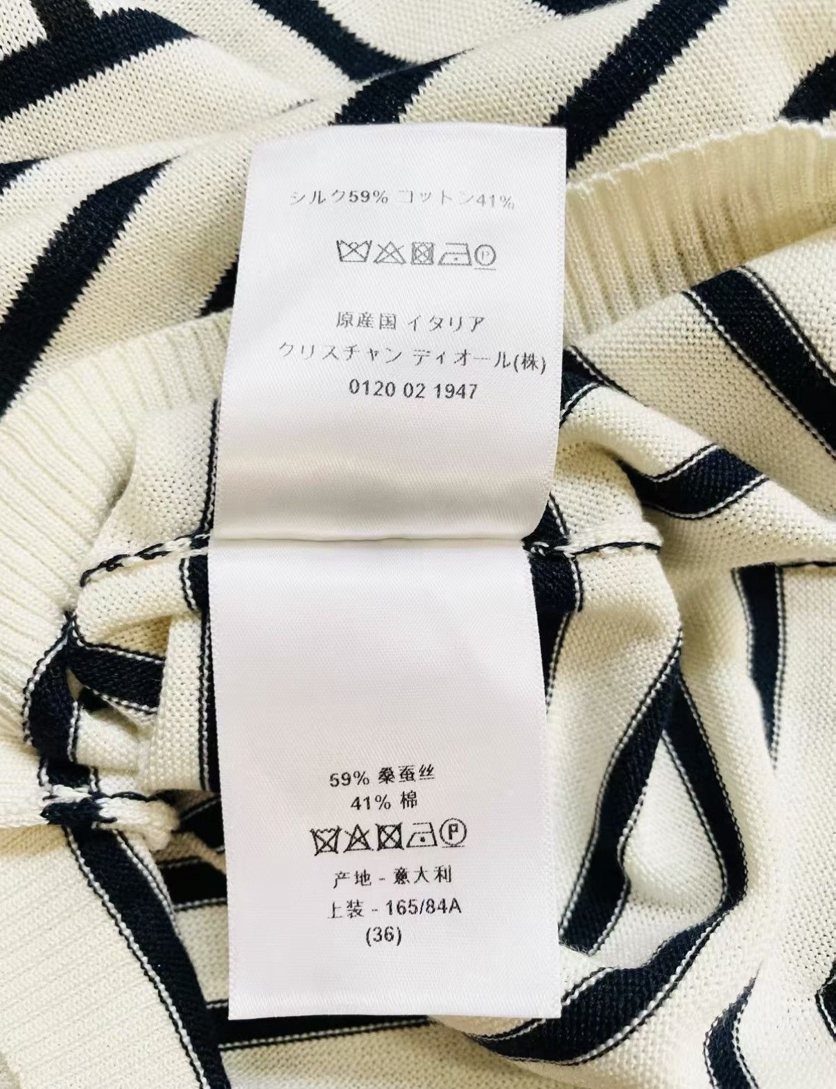 Dior Dior F36 Black & White Striped Knit Sweater J33 Size XS / US 0-2 / IT 36-38 - 6 Thumbnail