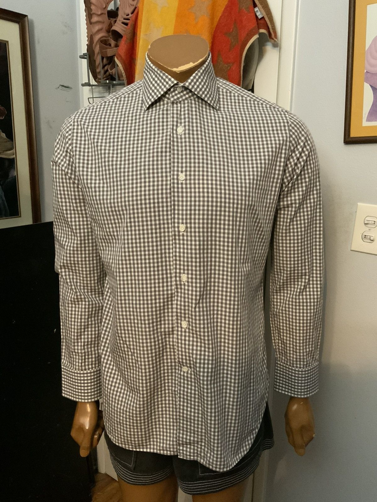 Other Alessandro Gherardi 100% Cotton Check Plaid Dress Shirt Size US S / EU 44-46 / 1 - 8 Thumbnail
