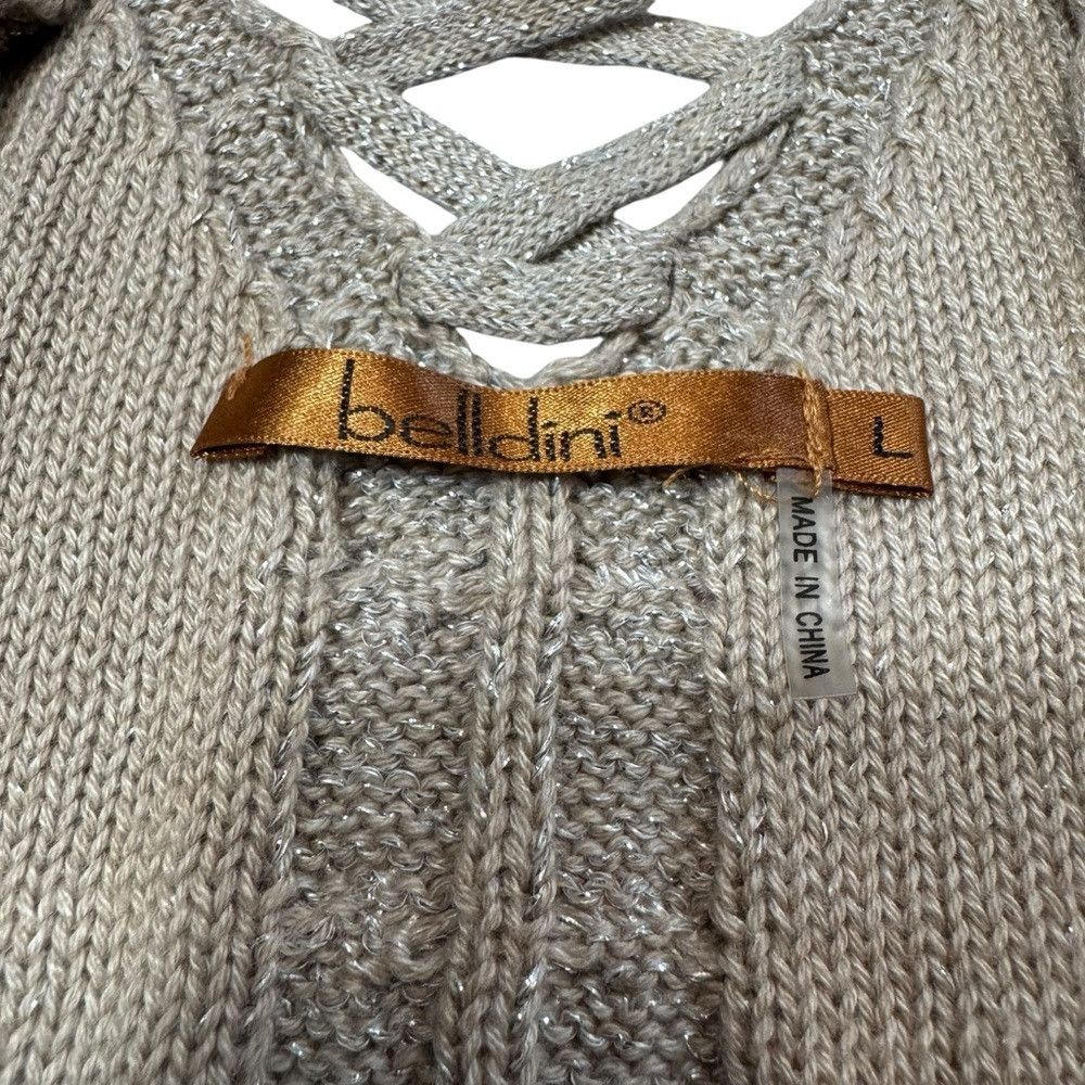 Other Belldini V-neck Lace Back Golden Sparks Knit Sweater Size L Size L / US 10 / IT 46 - 7 Thumbnail