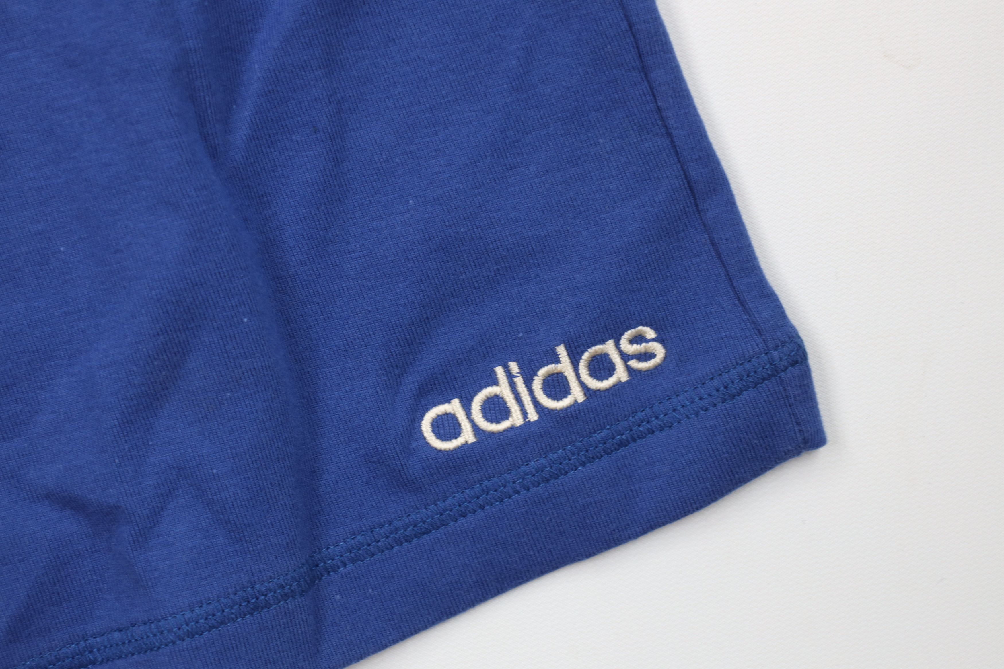 Adidas Deadstock Vintage 90s Adidas Above Knee Shorts Royal Blue Size US 36 / EU 52 - 5 Thumbnail