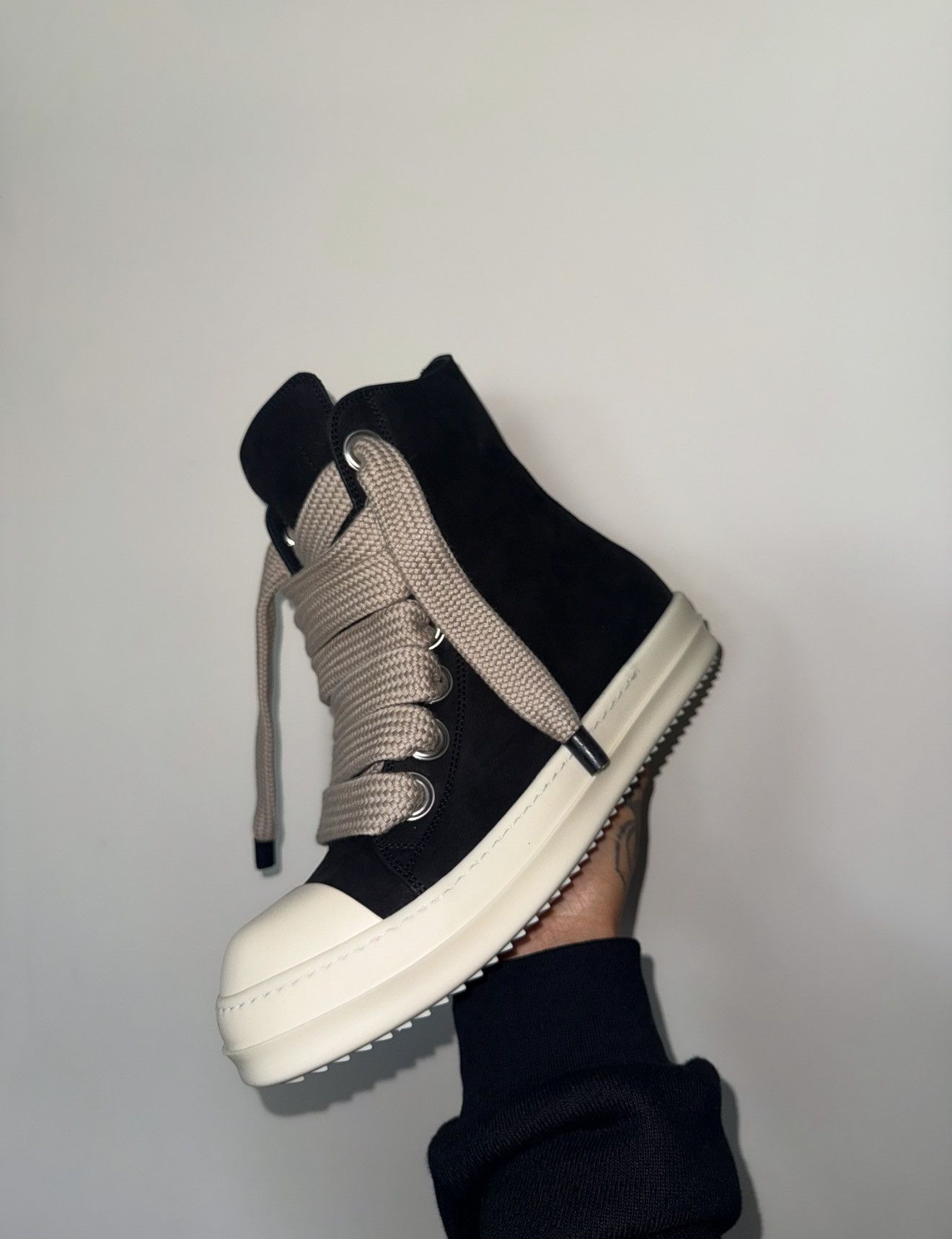Rick Owens Rick Owen’s jumbo grained leather jumbo lace sneakers Size US 10 / EU 43 - 1 Thumbnail