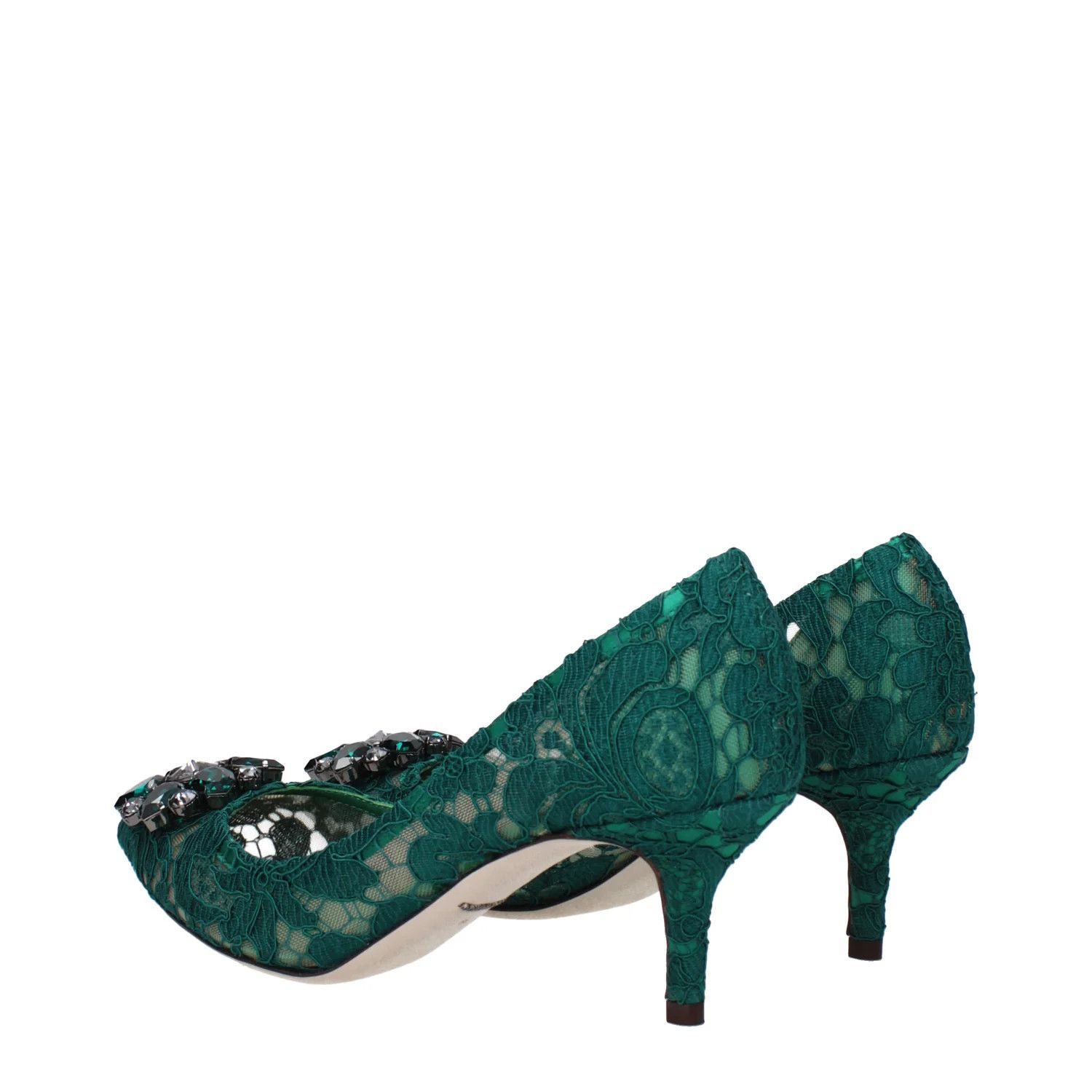 Dolce & Gabbana ob1o1e1124 Lace Pumps in Green Size US 10 / IT 40 - 4 Thumbnail
