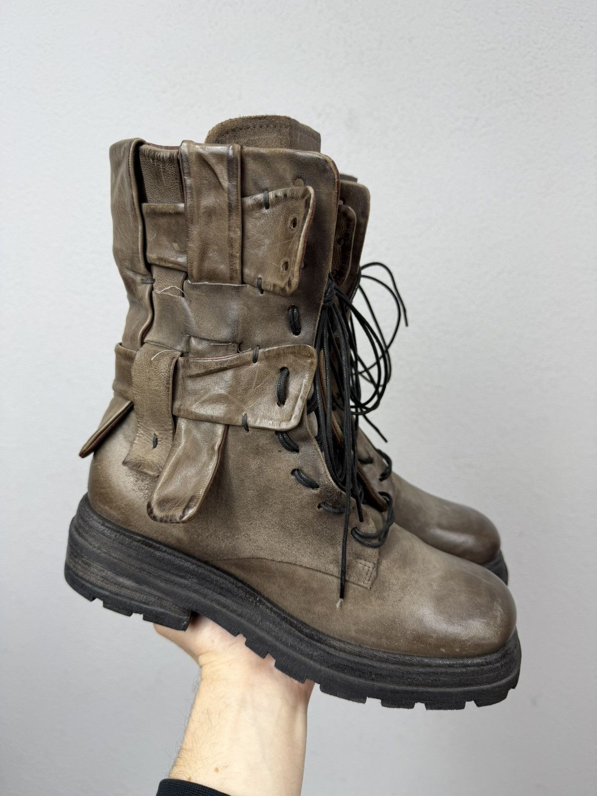 If Six Was Nine AS 98 Vibe Artisan Brown Leather Side Zip Ankle Biker Boots Size US 7.5 / EU 40-41 - 3 Thumbnail