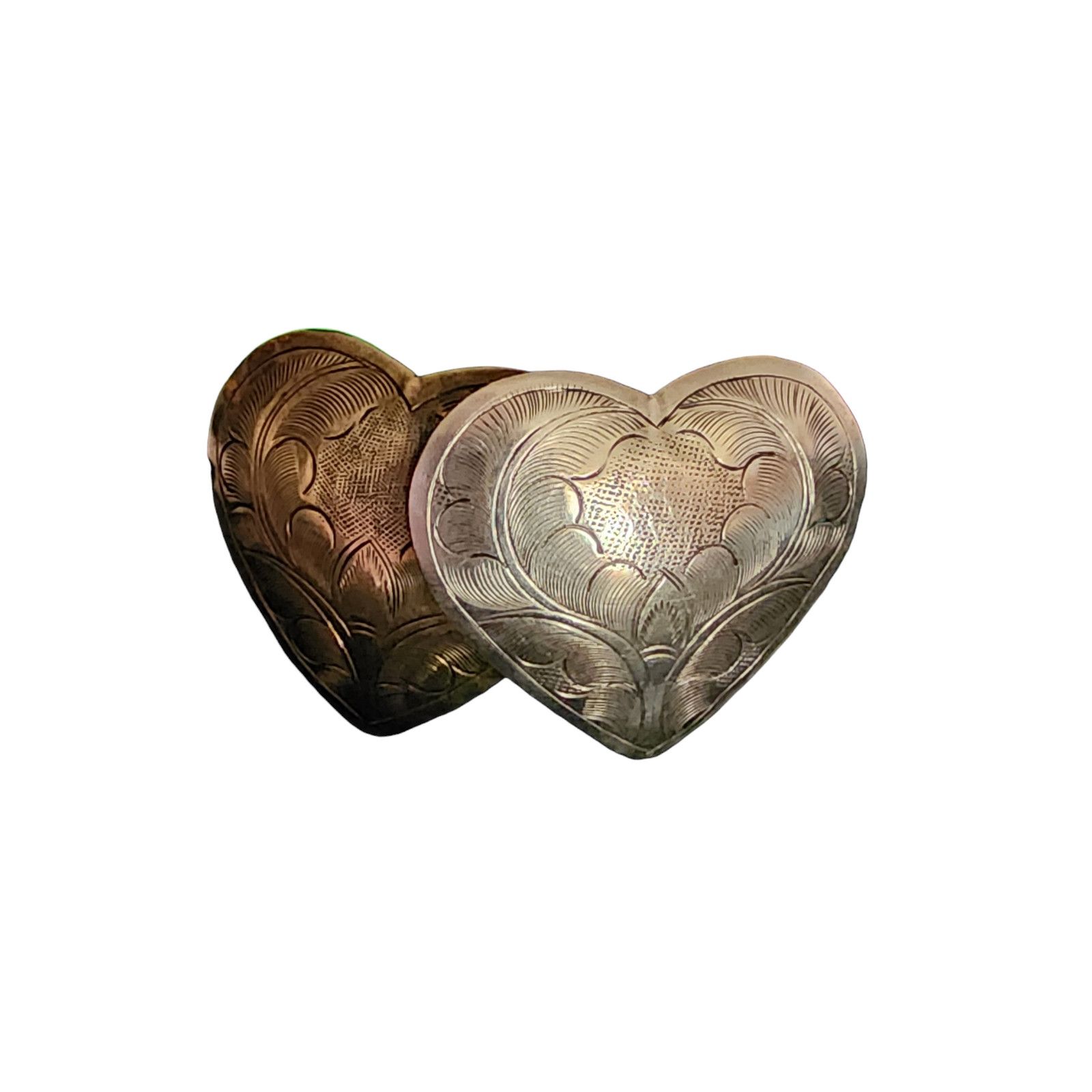 Other Vintage 1970s brass & silver Indian valentine hearts brooch Size ONE SIZE - 3 Thumbnail