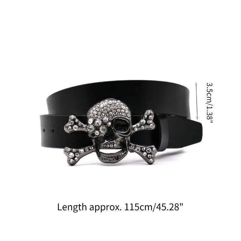 Japanese Brand × Vintage Rhinestone Skull Buckle Belt Size ONE SIZE - 5 Thumbnail