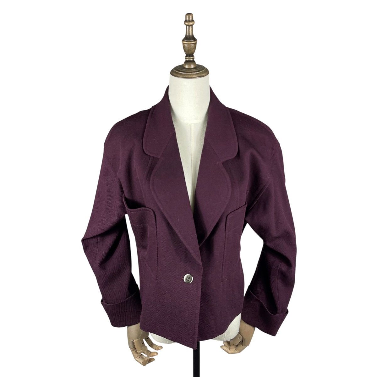 Karl Lagerfeld Vintage Karl Lagerfeld Plum Wool Jacket Size M / US 6-8 / IT 42-44 - 1 Thumbnail
