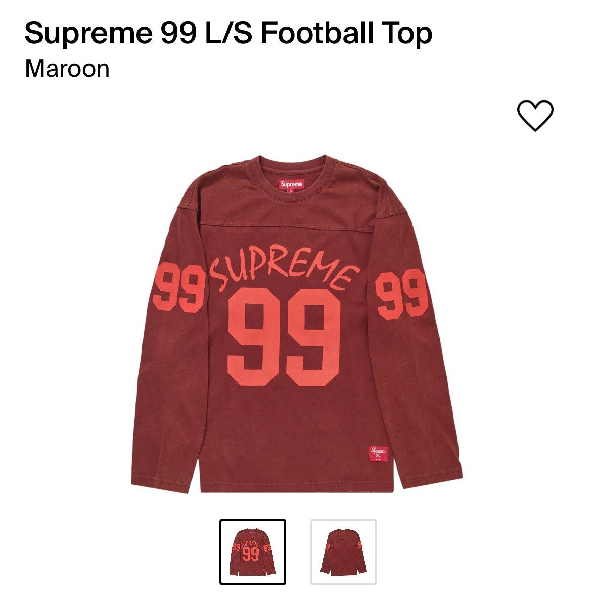 Supreme 99 l/s football top in hand ready to ship | Grailed