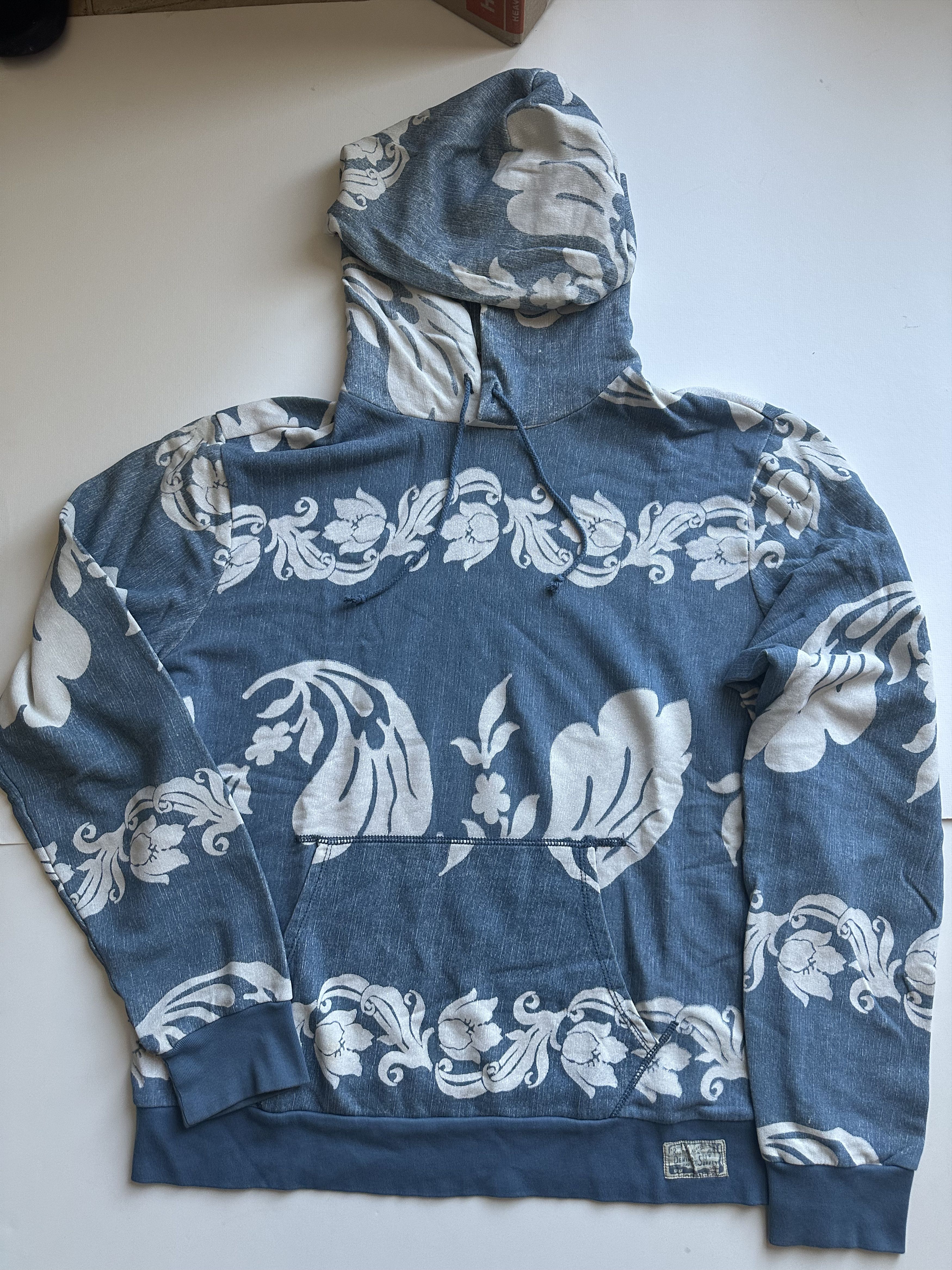 Denim & Supply Ralph Lauren Vintage Denim & Supply RL Floral Cotton Hoodie - Blue - XXL Size US XXL / EU 58 / 5 - 1 Thumbnail