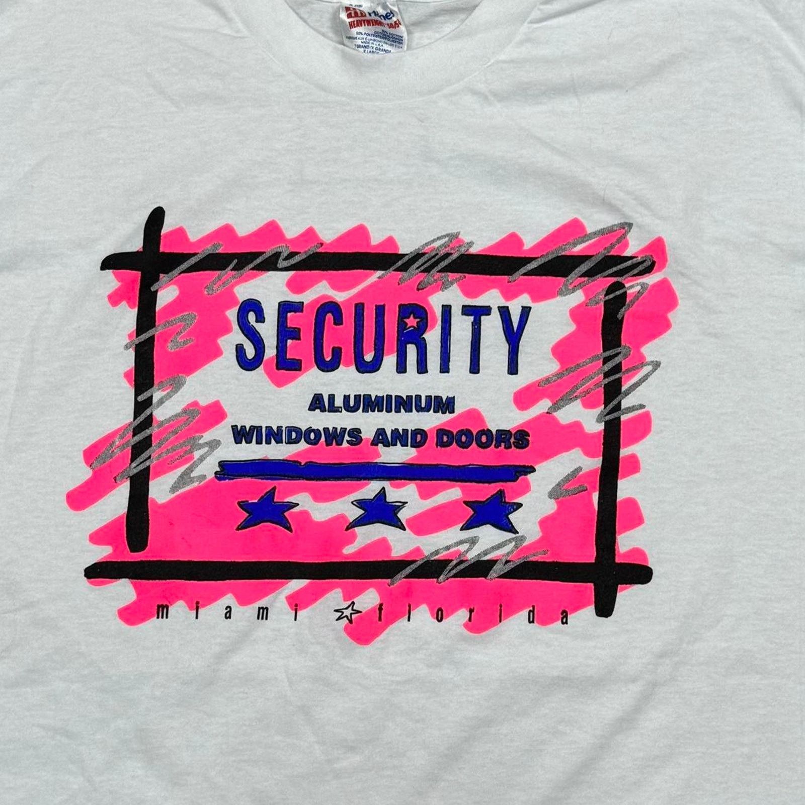 Hanes × Vintage VINTAGE 90S SINGLE STITCH SECURITY ALUMINUM INSTALL TEE: Size US XL / EU 56 / 4 - 3 Thumbnail