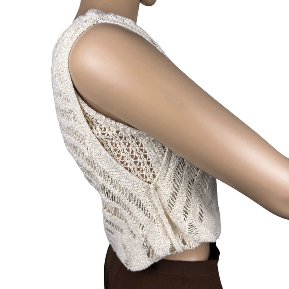 Zara NWT New Zara Ivory Knit Sleeveless Cotton Top Size S Size S / US 4 / IT 40 - 4 Thumbnail