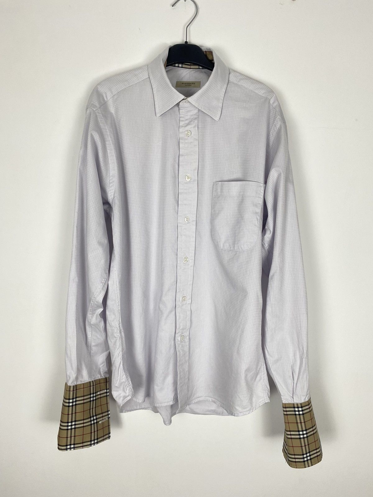Burberry × Vintage Burberry London Shirt French Cuff 15 nova check collar y2k Size US L / EU 52-54 / 3 - 11 Thumbnail