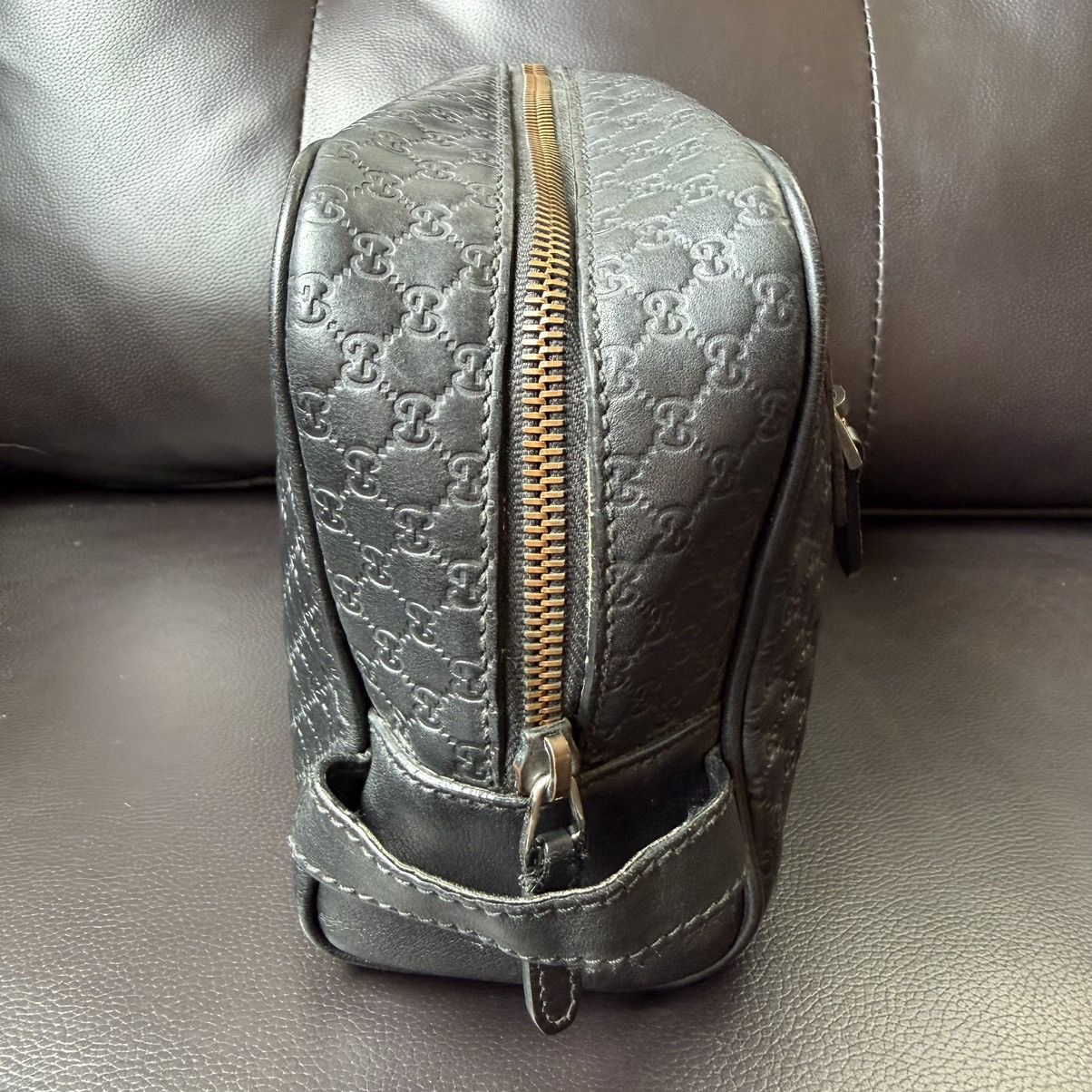 Gucci Gucci - Microguccissima Calfskin Black Toiletry Bag Size ONE SIZE - 4 Thumbnail