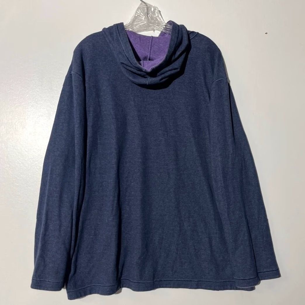 Vintage Wilkens Bros Heritage Collection Mens Hoodie Navy Blue Purple Contrast M55 XL Hooded All Seasons Pullover Long Sleeve Solid / Men Size US XL / EU 56 / 4 - 5 Thumbnail