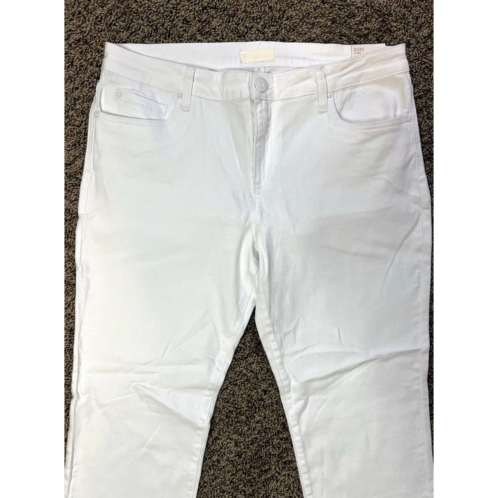 Vintage VINTAGE KUT from the Kloth Women's Diana Skinny Jeans Stretch Denim Solid White 14 Size 36" / US 14 / IT 50 - 2 Thumbnail