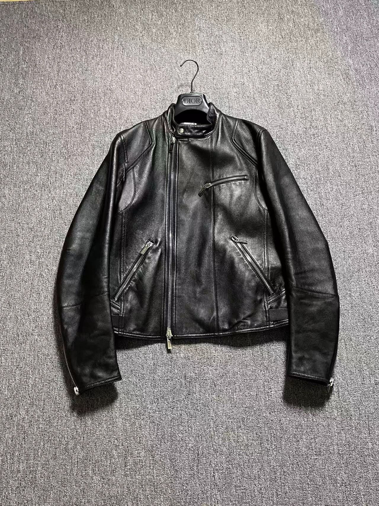 Dior RARE AW05 Dior Homme Hedi Slimane Tan Leather 'L-Zip' Jacket