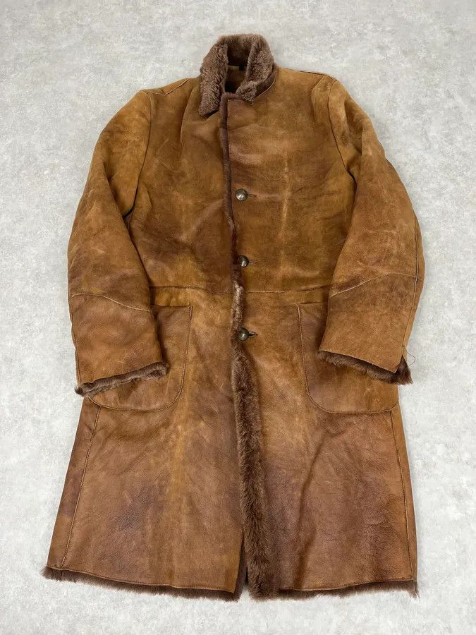 Roberto Cavalli AW2005 Cavalli Royal Brown Shearling Long Jacket Size US M / EU 48-50 / 2 - 1 Thumbnail