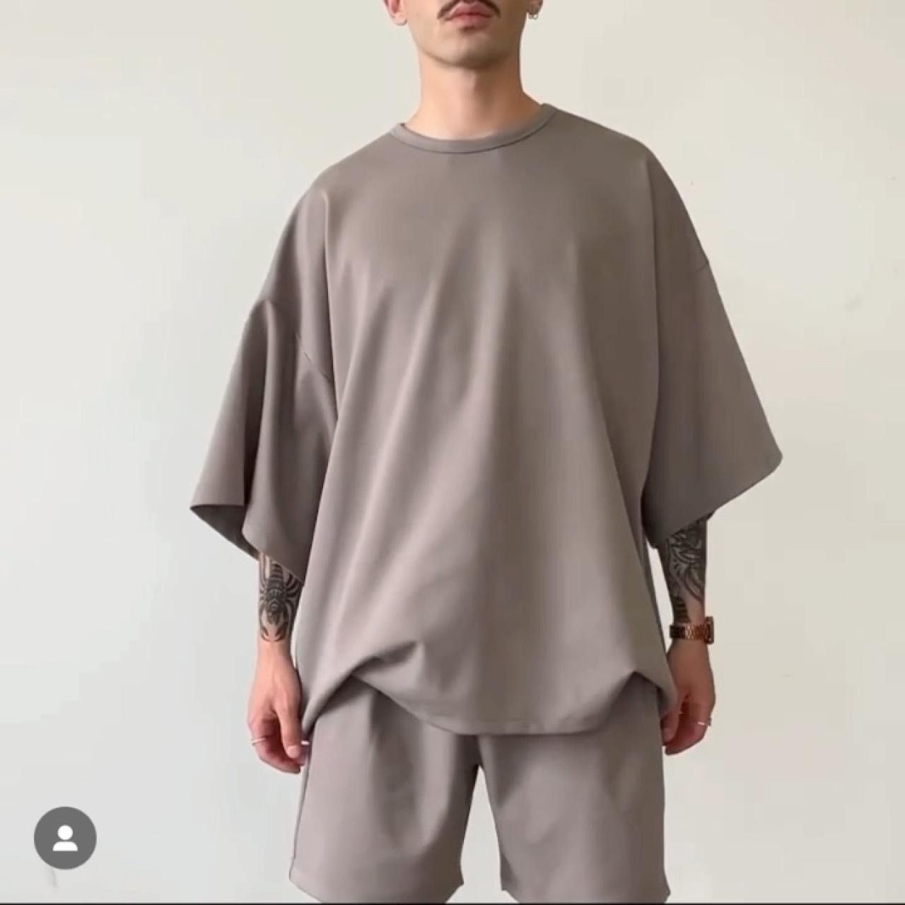 Other estudio niksen oversized lounge set (beige) tshirt & shorts Size US M / EU 48-50 / 2 - 6 Thumbnail
