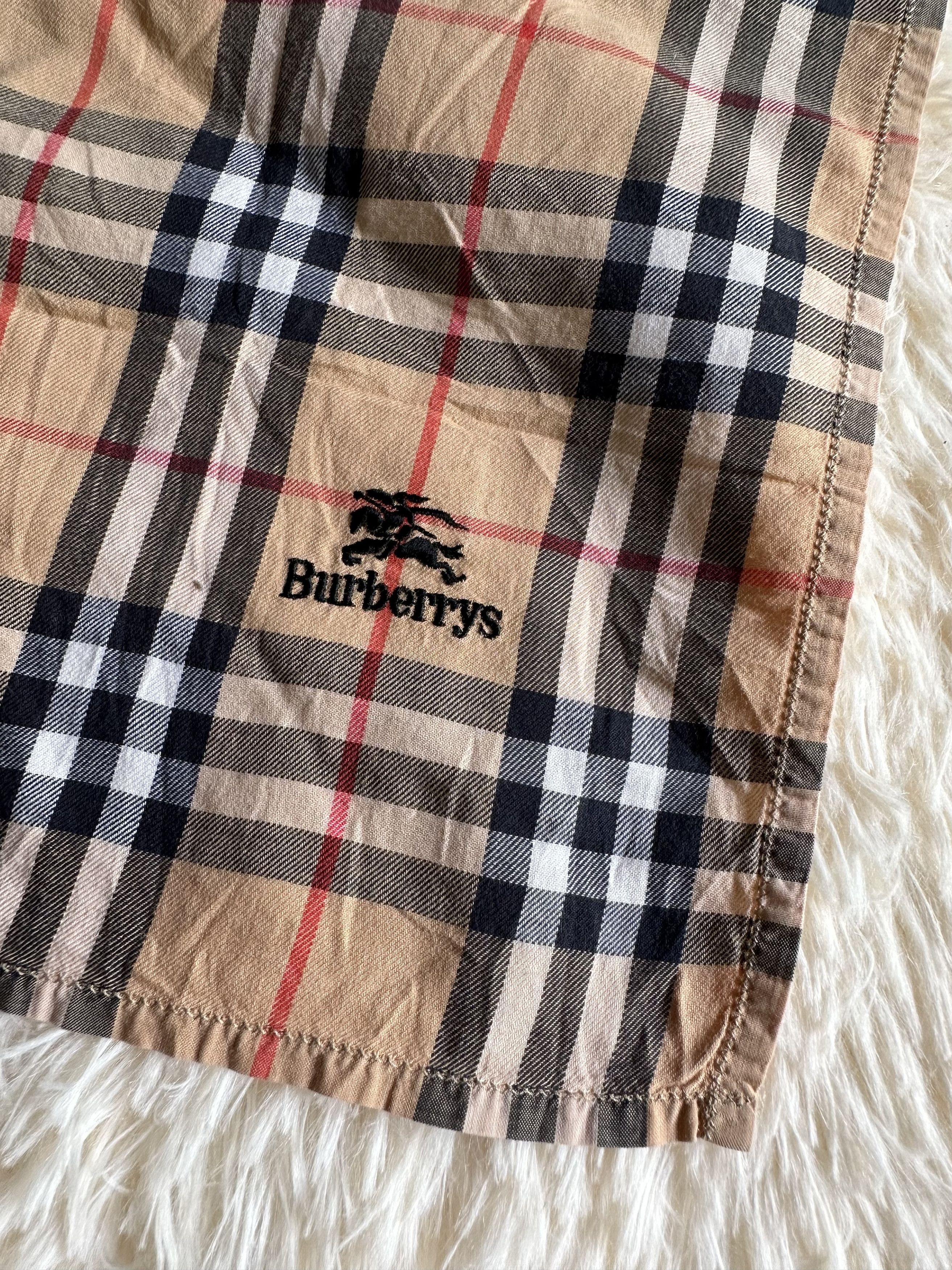 Burberry Vintage Lot Of 2 Handkerchief Burberry Scarf Sil Size ONE SIZE - 4 Thumbnail