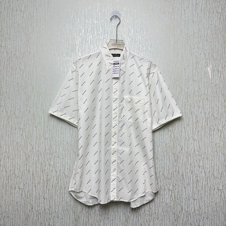 Balenciaga Balenciaga size 38 White bullet screen shirt with short sle Size US M / EU 48-50 / 2 - 1 Thumbnail