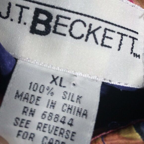 J.T. Beckett Vintage J.T. Beckett Abstract Geometric Silk Button Shirt Size US XL / EU 56 / 4 - 4 Thumbnail