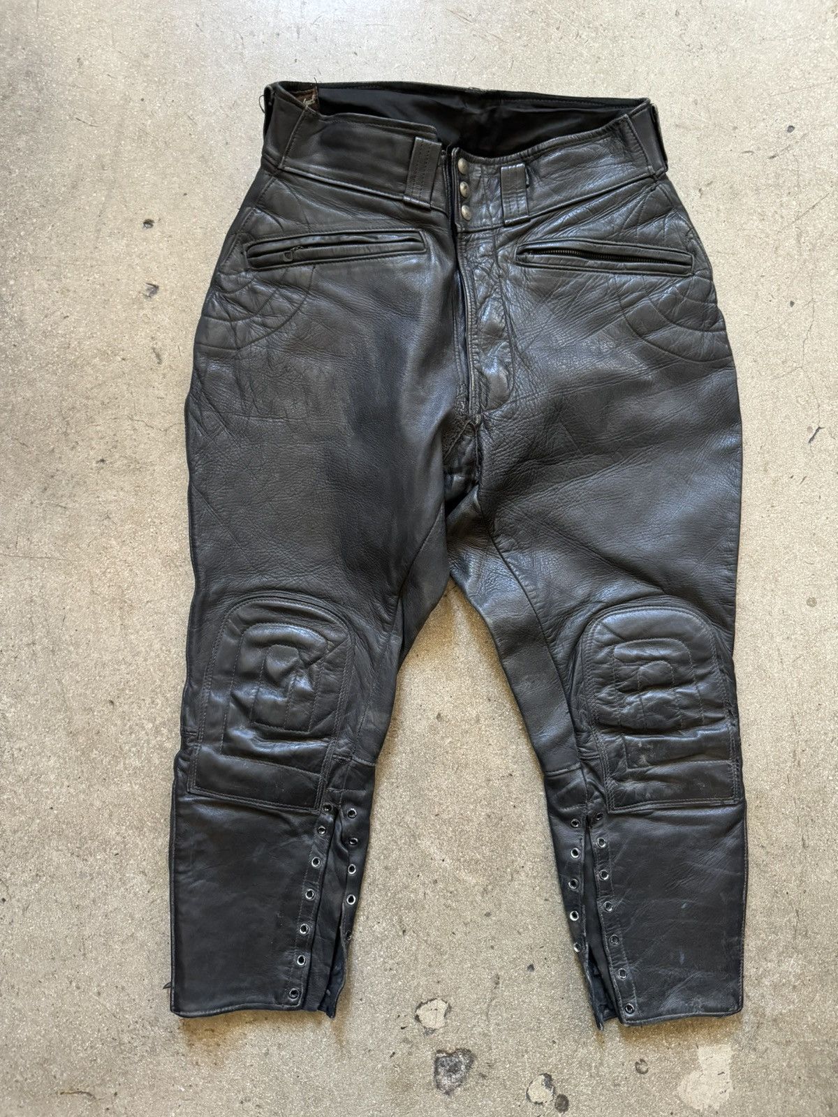 Vintage 1930s Buco Leather Biker Pants by Joseph Buegeleisen Size 34 Size US 34 / EU 50 - 1 Thumbnail
