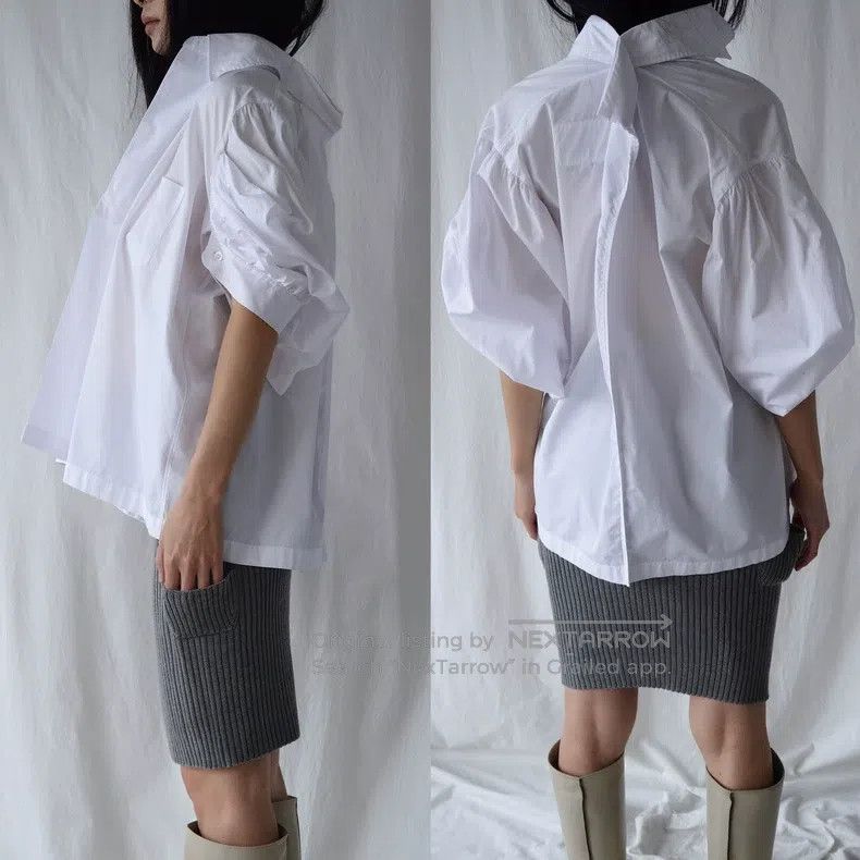 Junya Watanabe Junya Watanabe Deconstructed floral sleeve white blouse Size XS / US 0-2 / IT 36-38 - 3 Thumbnail