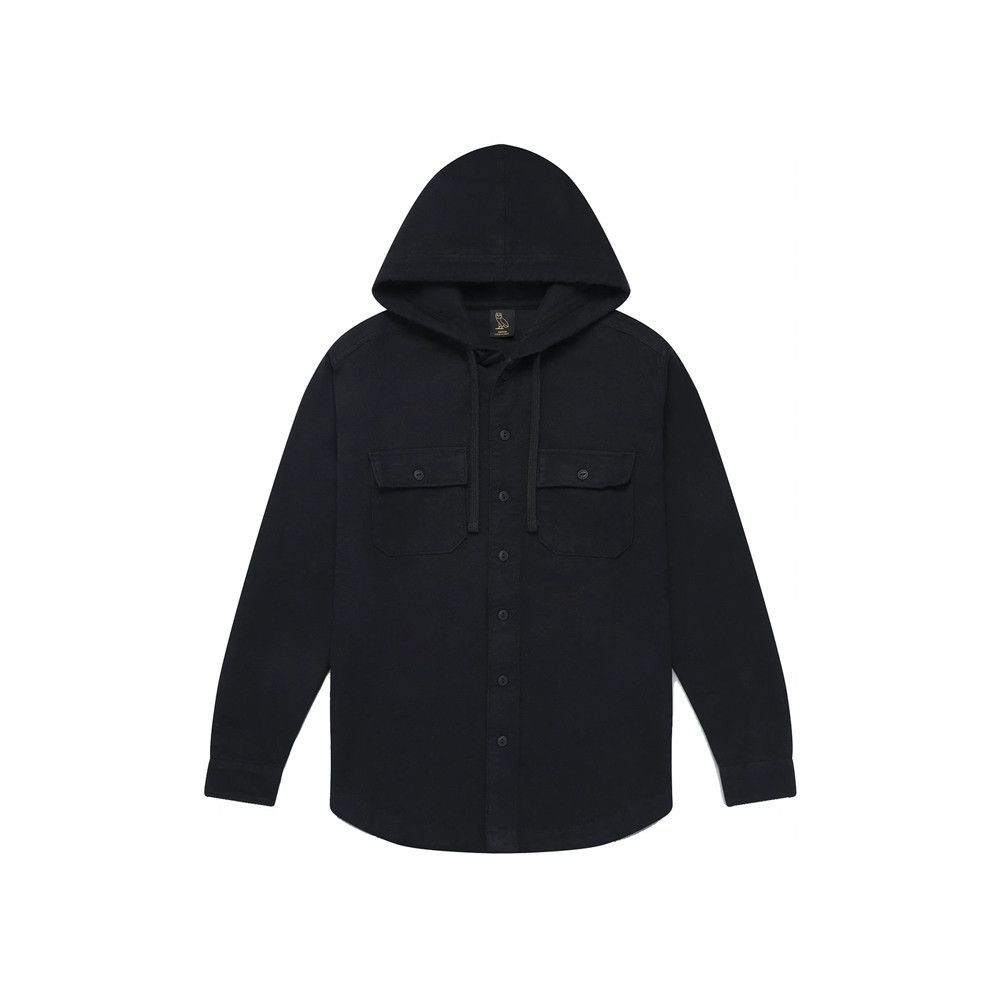 Drake OVO Hooded Flannel Shirt BLACK Size US M / EU 48-50 / 2 - 3 Thumbnail