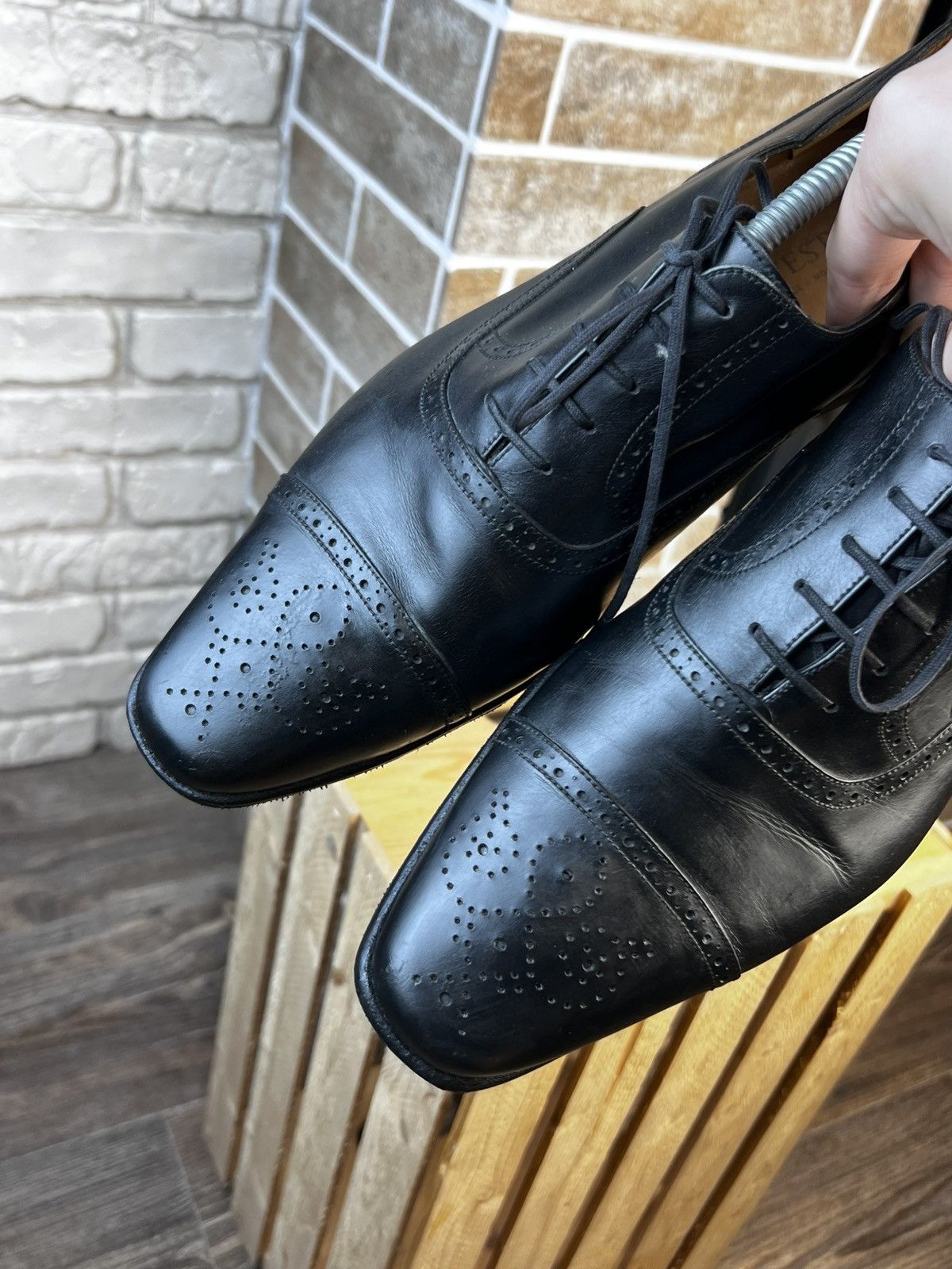 J.M. Weston J.M Weston Black Leather Cap Toe Oxford Brogues Shoes UK7 Size US 8 / EU 41 - 4 Thumbnail